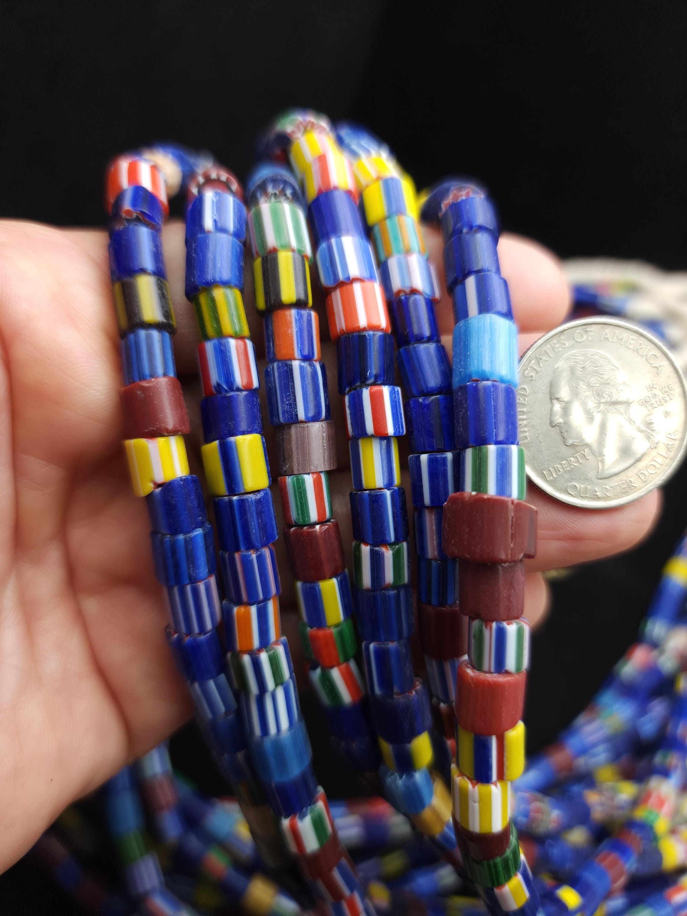 Full Strand 22-24" Multicolor Chevron Beads From India, 5x8mm- 7x8mm, Jewelry Making Supplies, Crafting.