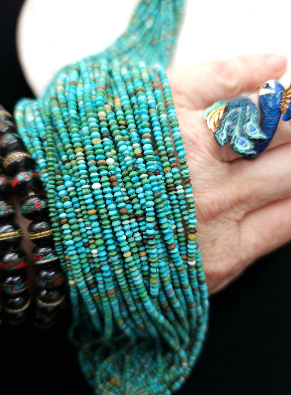 Turquoise Genuine Small Saucer Beads From Afghanistan, Strand 14"+[248] 2.5mm, Healing Stones, Heishi Beads, Natural Beads, Jewelry Supplies