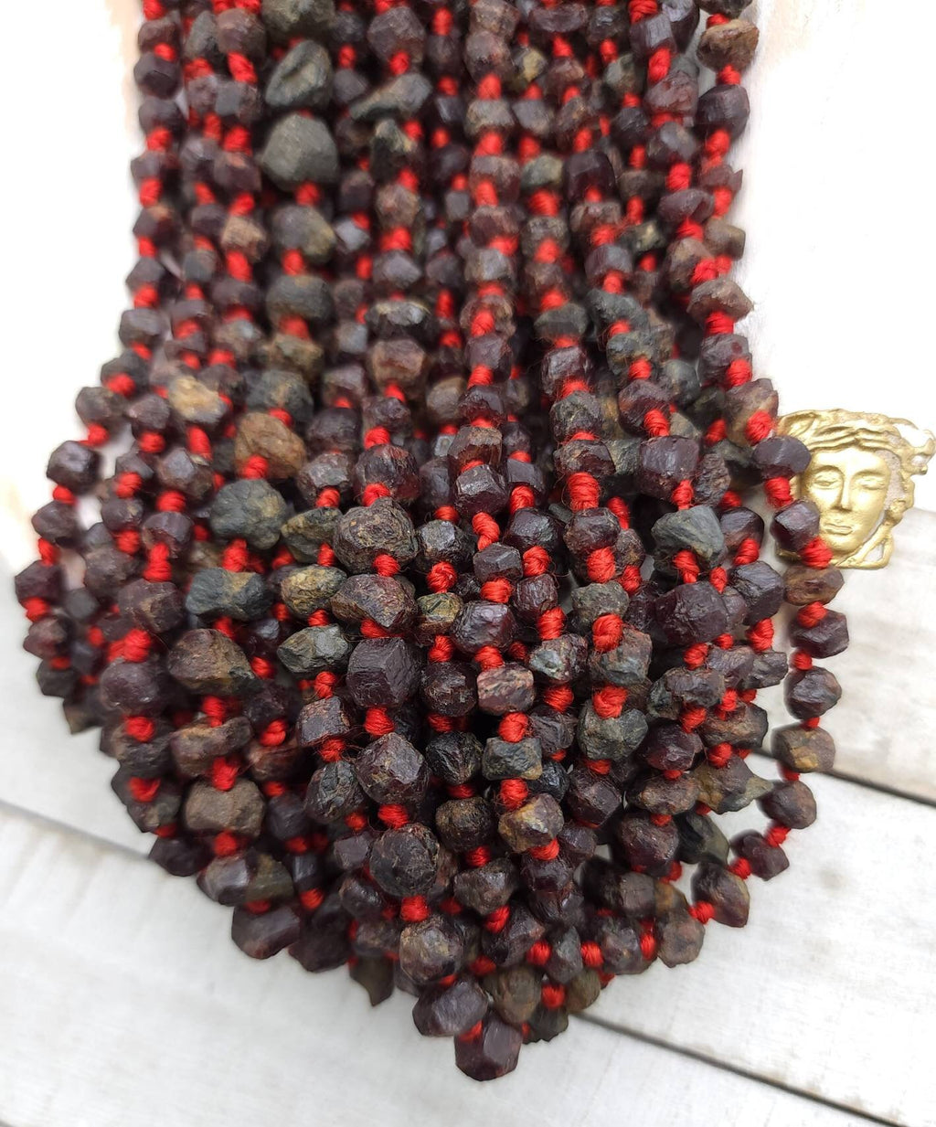 Old  Natural Garnet Beads From Afghanistan, Ancient Found Stone Beads, Strand 15-16" Inches 40-45 Beads 6-8mm, Jewelry Supplies.