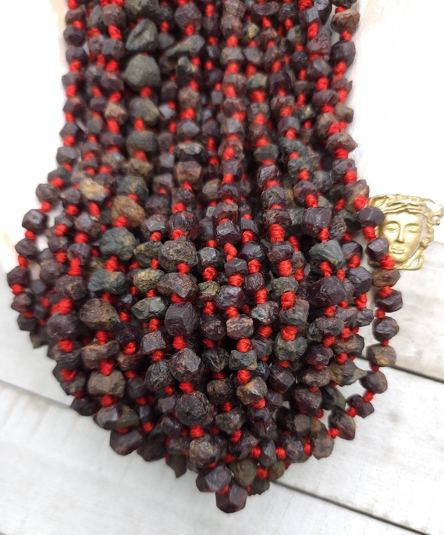Old  Natural Garnet Beads From Afghanistan, Ancient Found Stone Beads, Strand 15-16" Inches 40-45 Beads 6-8mm, Jewelry Supplies.