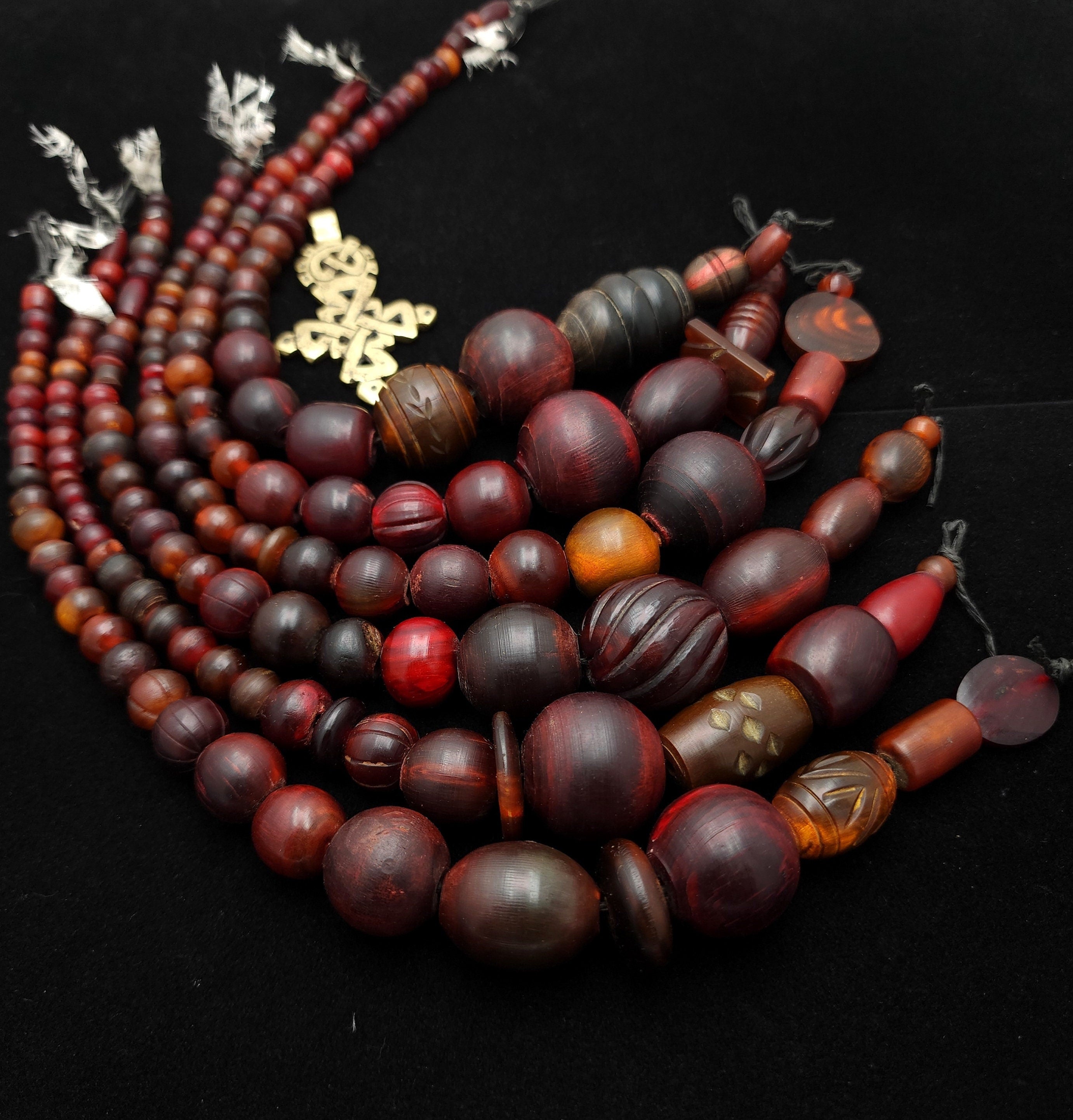 Red And Orange Bone Beads, Strand 12" Inches 8-30mm×8-28mm, Hand Carved, Ethnic, Tribal Bone, African Bone Beads, Jewelry Making Supplies.