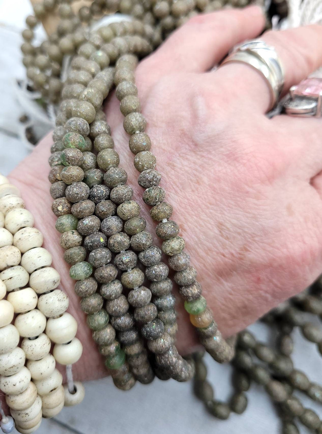 Wow So Beautiful Ancient Roman Glass Strand 6 "Inch Long Choice 6x4mm or 8x6mm / Jewelry Supplies.