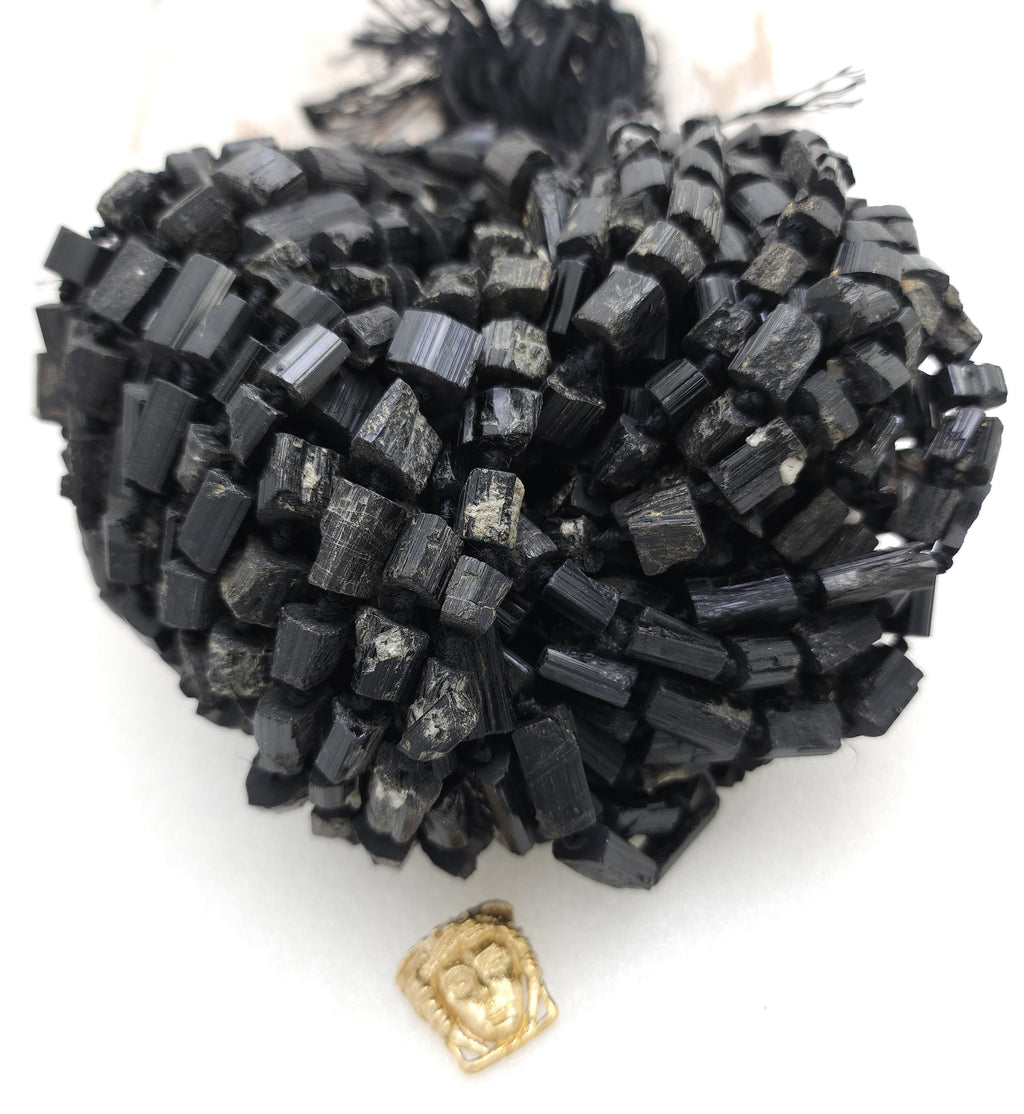 Black Tourmaline From Afghanistan, Option To Choose Size 6-11mm Or 9-24mm Full Strand 16", Raw Stone, Jewelry Making Supplies.