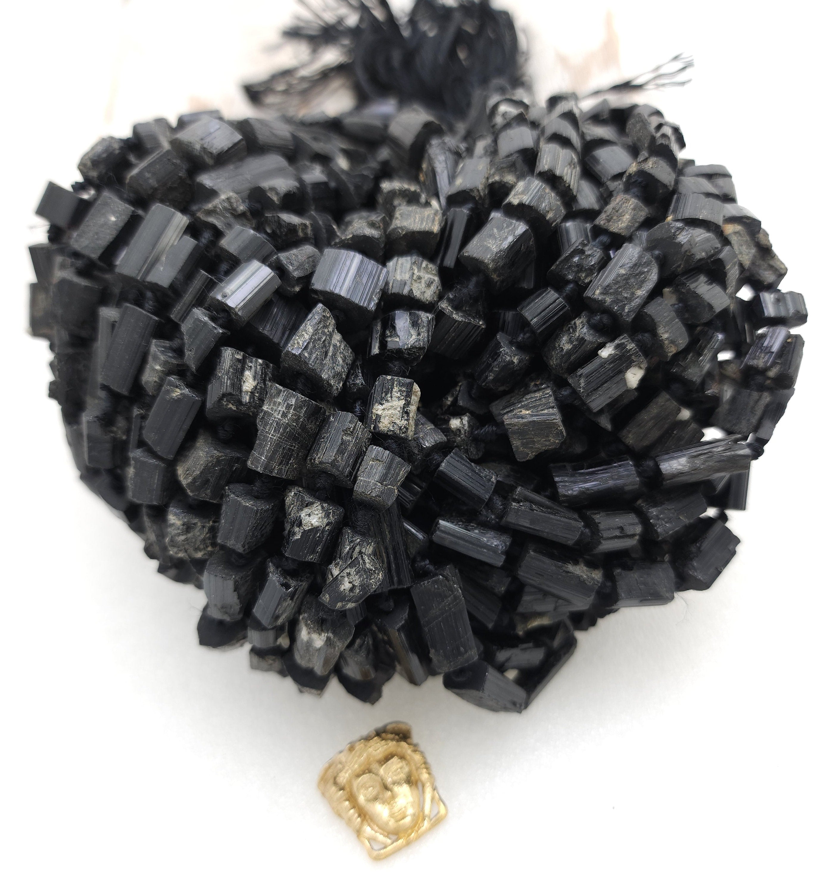 Black Tourmaline From Afghanistan, Option To Choose Size 6-11mm Or 9-24mm Full Strand 16", Raw Stone, Jewelry Making Supplies.