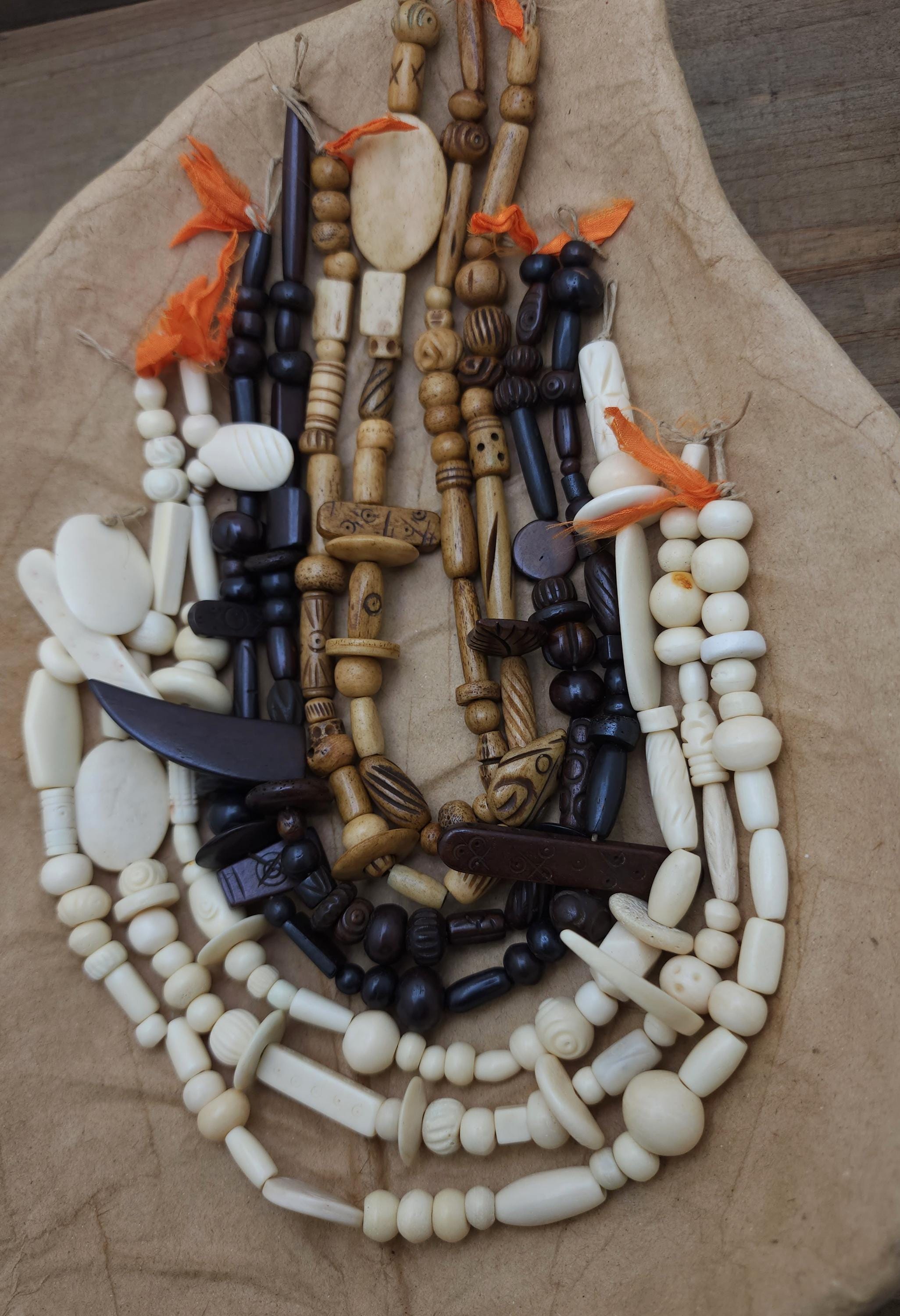 Beautiful Bone Beads Without Animal Suffering /Strand 14" 6-25mm Variety to Choose / Vintage Boho Navajo Tribal  Ethnic / Jewelry Supplies