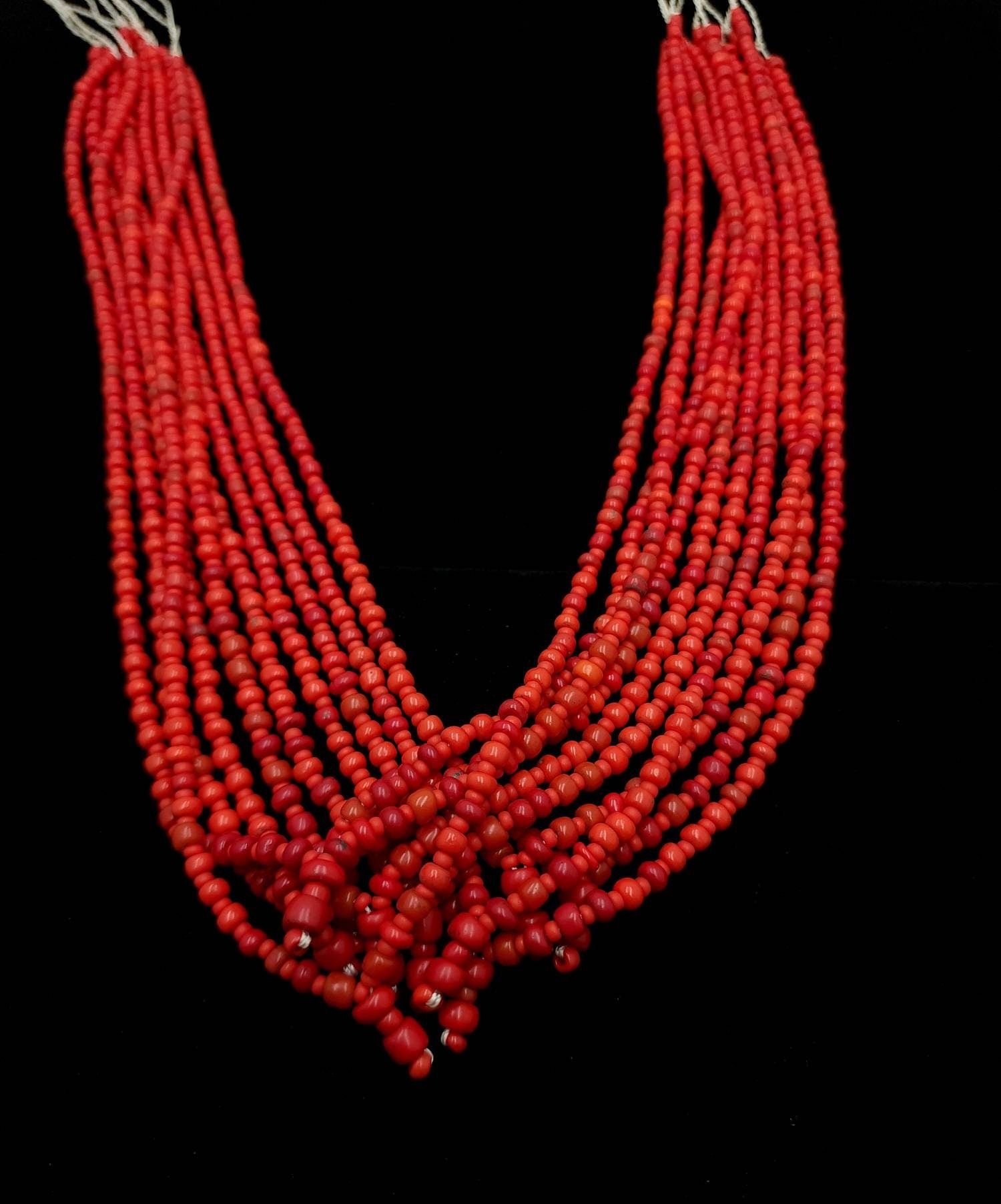 Red Afghani Glass Seed Beads Strand 17-18" Inches long 3-5mm / Heishi Beads Red Love / Afghani Necklace / Jewelry Supplies.