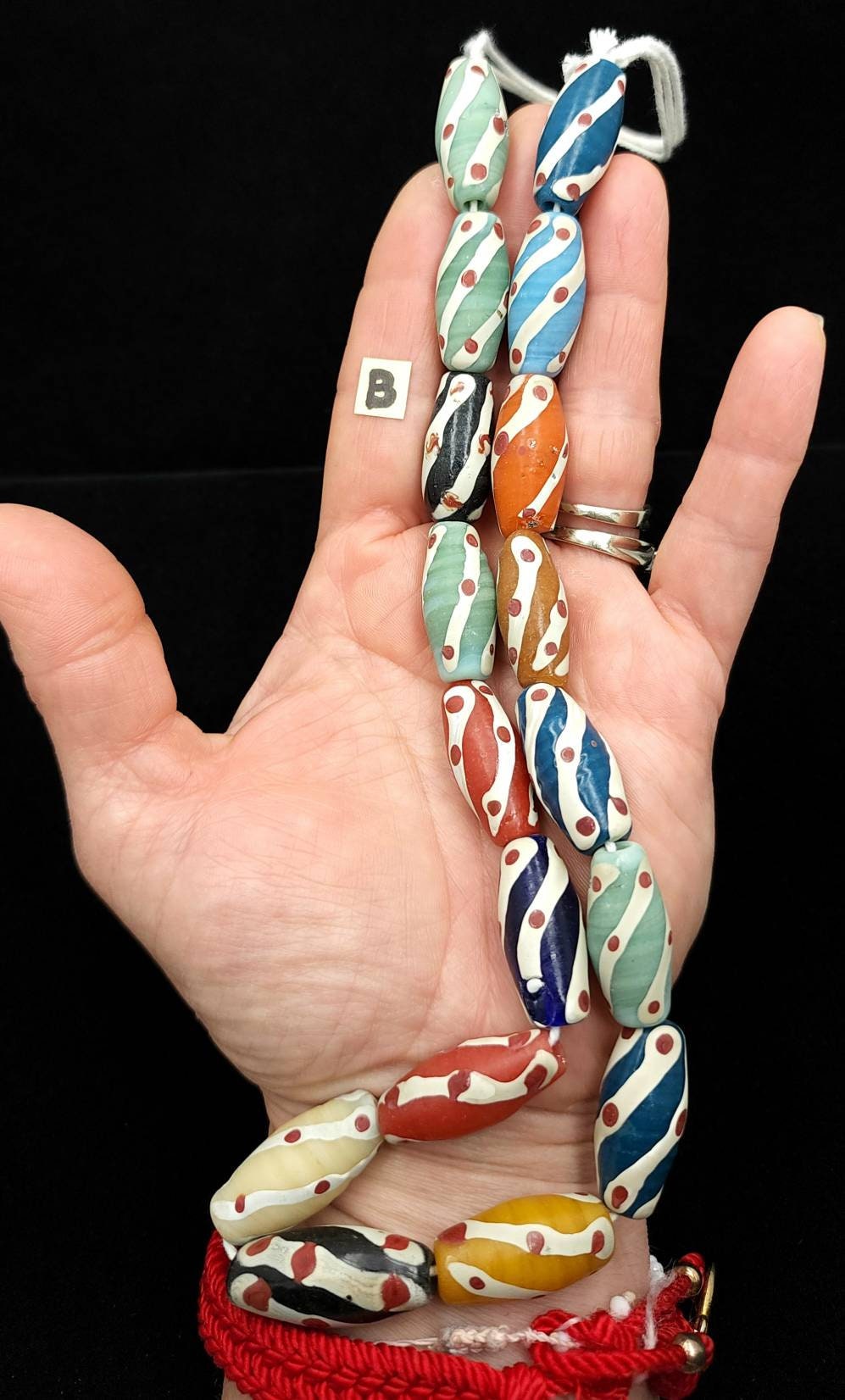 Tubular Glass Beads Hand Made From Thailand / Insonesia Beads / Lampwork beads / 18 "Strand / Jewelry Making Supplies.
