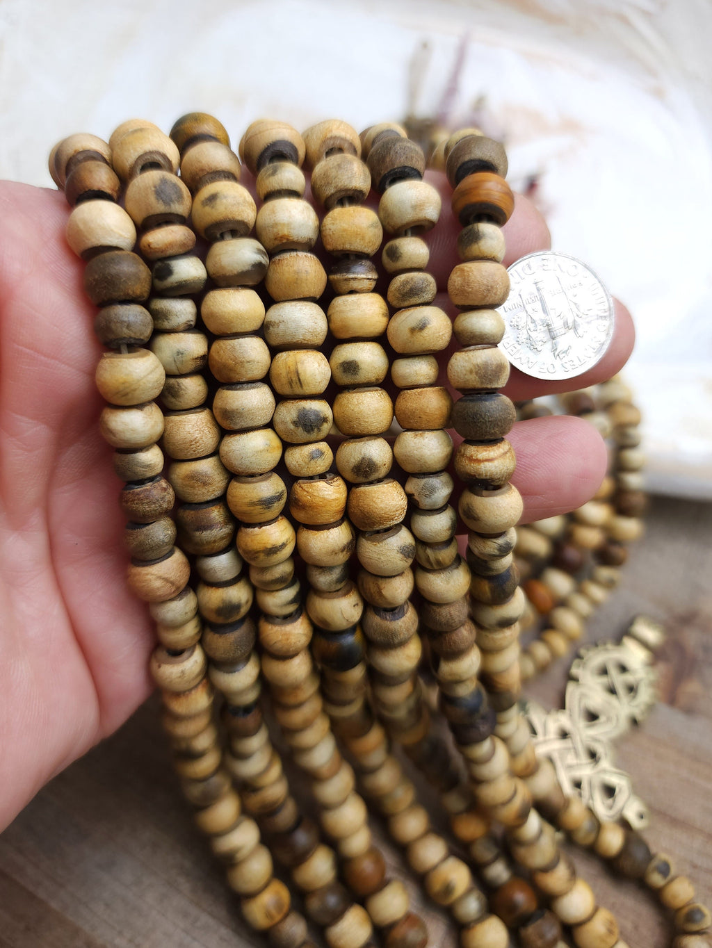Beautiful Horn Bone Beads 6-8mm / Strand Length 10" Inches 40-42 Beads / Tribal / Boho / Ethnic / Navajo / Jewelry Supplies.