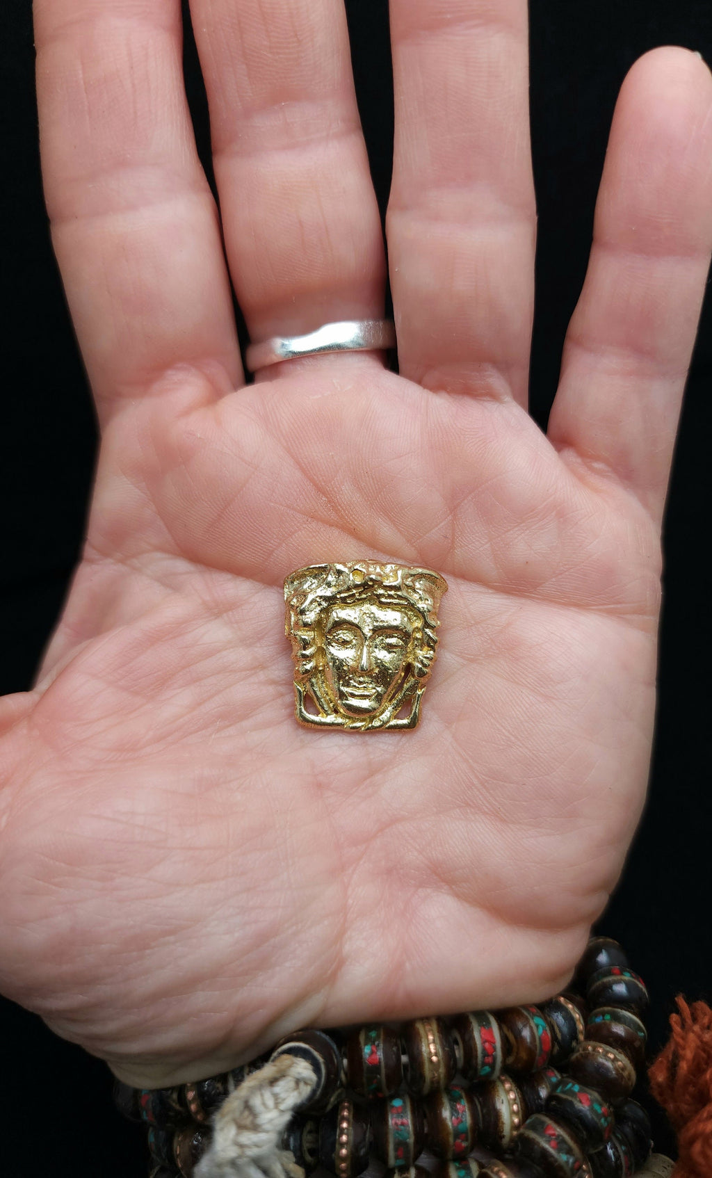 Raw Brass Medusa OR Fine Silver Medusa .99 Pendant, Mythological Face, Jewelry Supplies