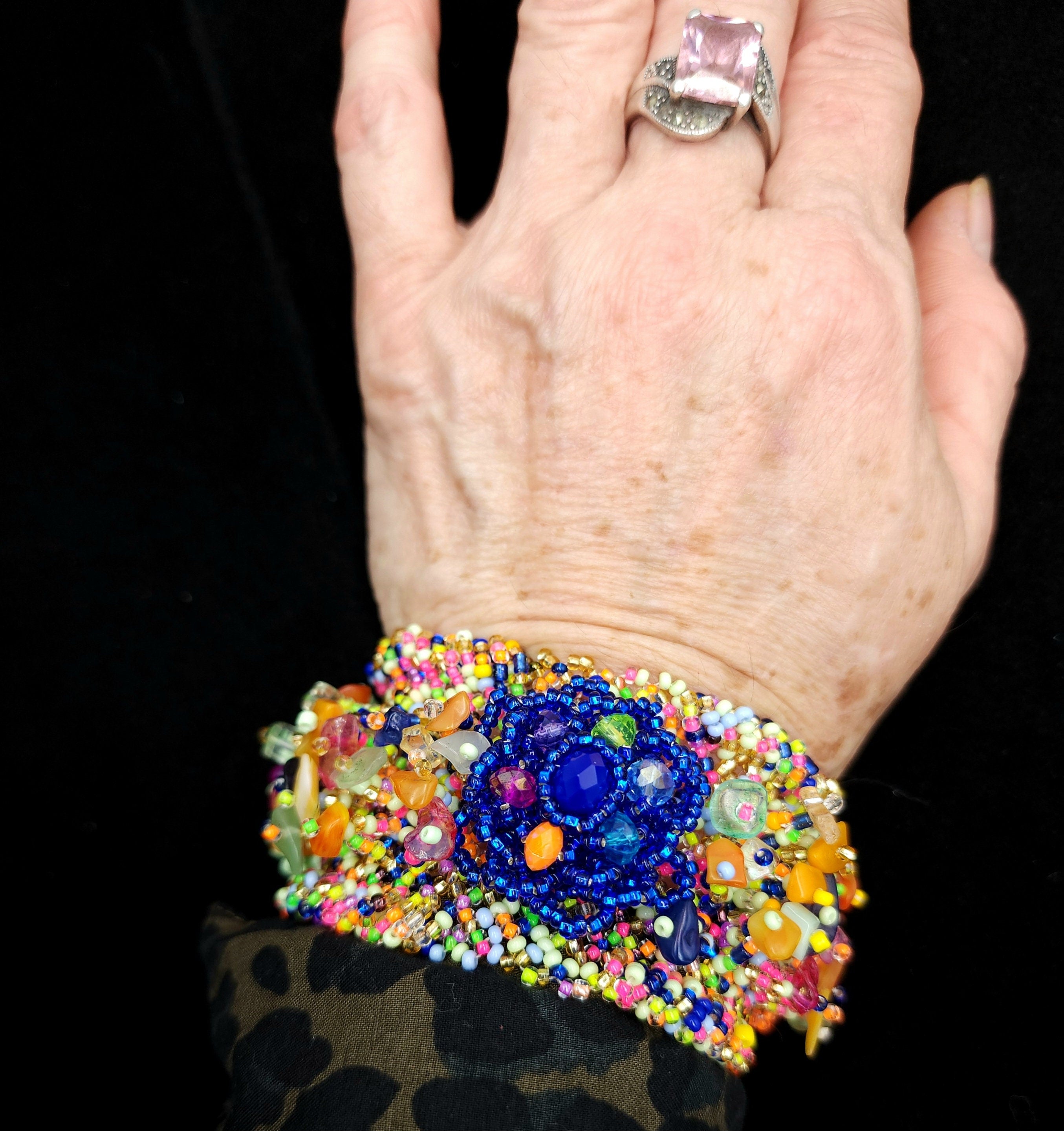 Handmade Bracelet with seeds and natural stone beads / Colorful Handmade Bracelet / Mexican Bracelet