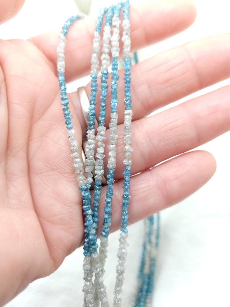 Authentic Uncut Diamond AAA / Raw Natural / Raw Diamond Jewelry Supplies / 2mm-3mm / Diamonds Gray Blue Black / Full Strand or 10 Diamonds.