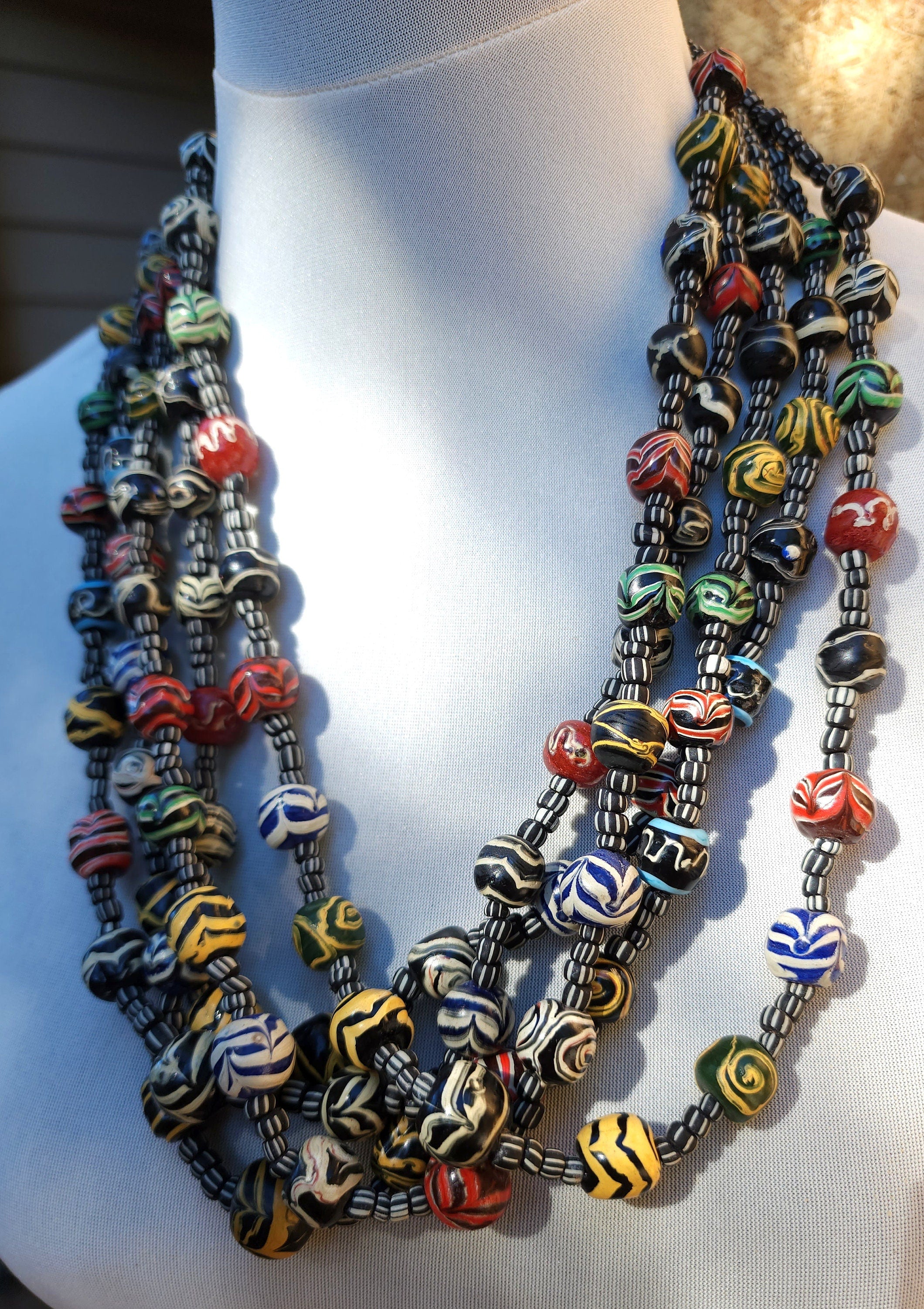 Java Glass Beads Variable Necklace 14" Variable 4-14mm / Gooseberry Beads / Option to choose / Jewelry Making Supplies.