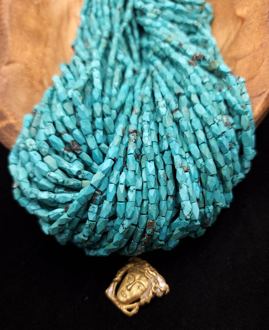 Wow Beautiful Genuine Green Blue Turquois Faceted Strand 15"+ Inches 65-68 Turquoises Beads 5-7mmx3-4mm / Afghan Beads / Jewelry Supplies