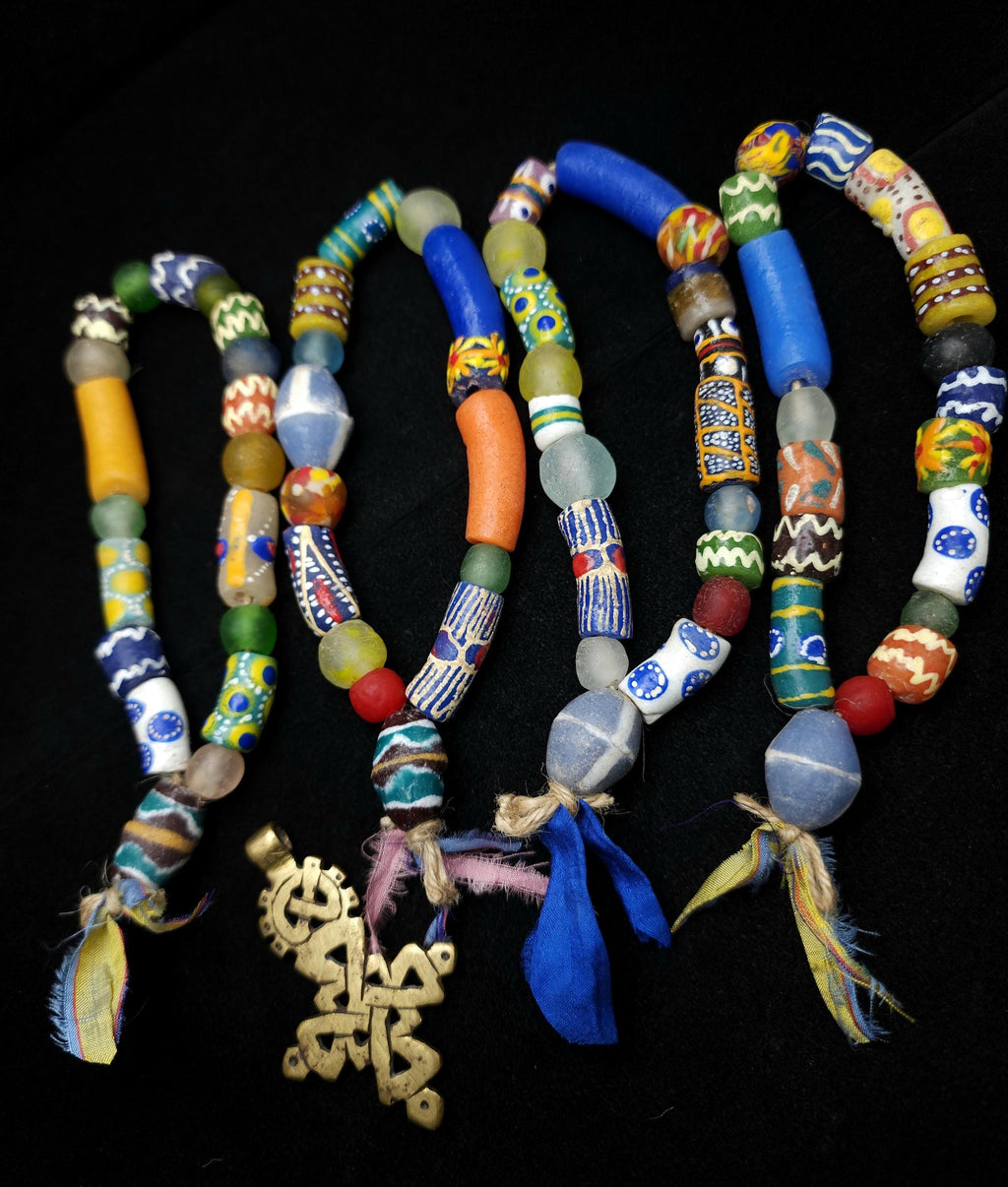 Wide Variety Of African Recycled Glass Beads Strand 10" 10-32mm / Recycled Glass Beads / Funn Multicolor Beads / Jewelry Supplies / Craft.