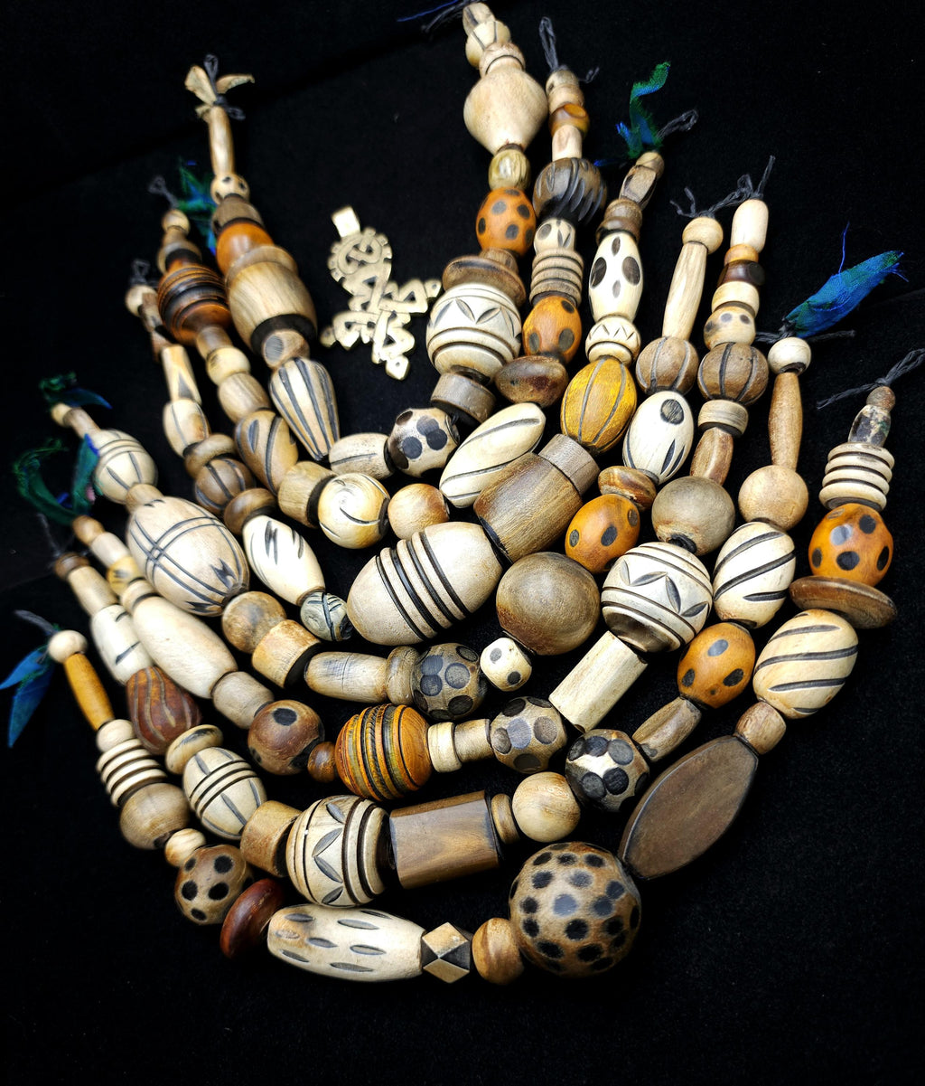 Hand Carved Water Buffalo Horn Bone Beads, Strand 12" 10-40mm, Tribal, Etnic Tribal, Native, Jewelry Making Supplies, Craft.