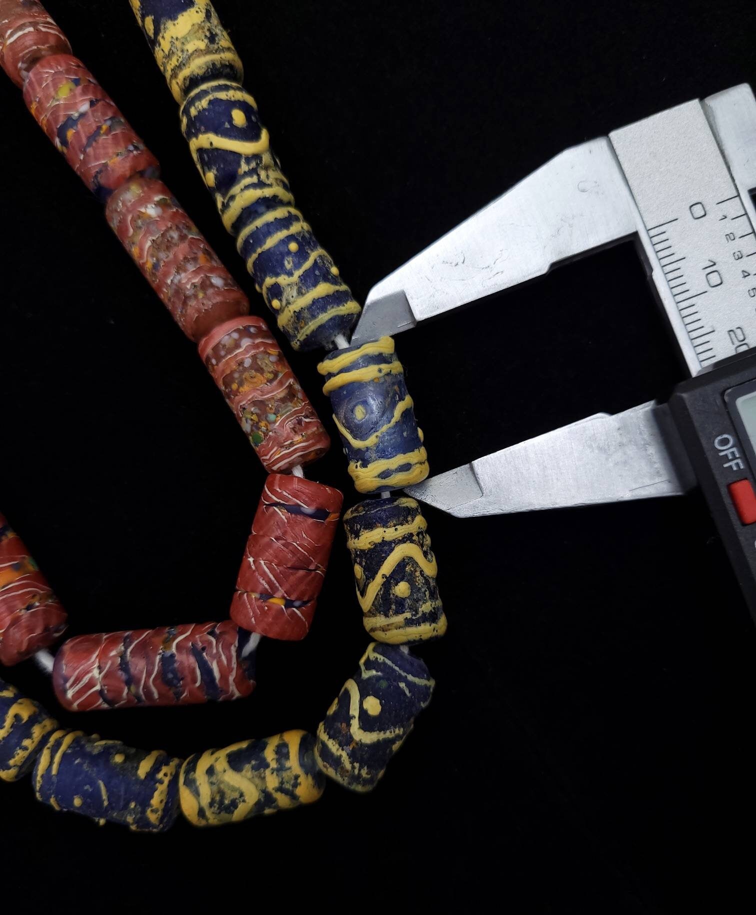 Tube Glass Beads Vintage, Rustic Beads From Thailand Lot of 4 Beads, Indonesian Lampwork Beads, Jewelry Supplies, Craft.