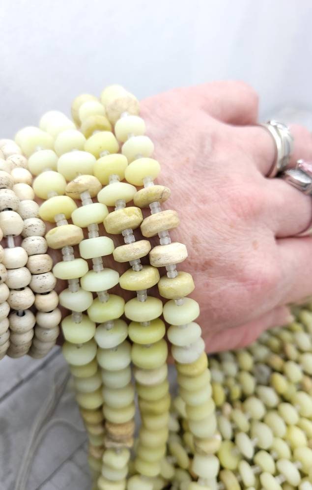 Natural Lemon Calcite Not Dyed/Genuine Calcite Disc Beads From Afghanistan / Choose Strand Length 7 "Or 14" 9-10mm x 4-5mm/Jewelry Supplies.