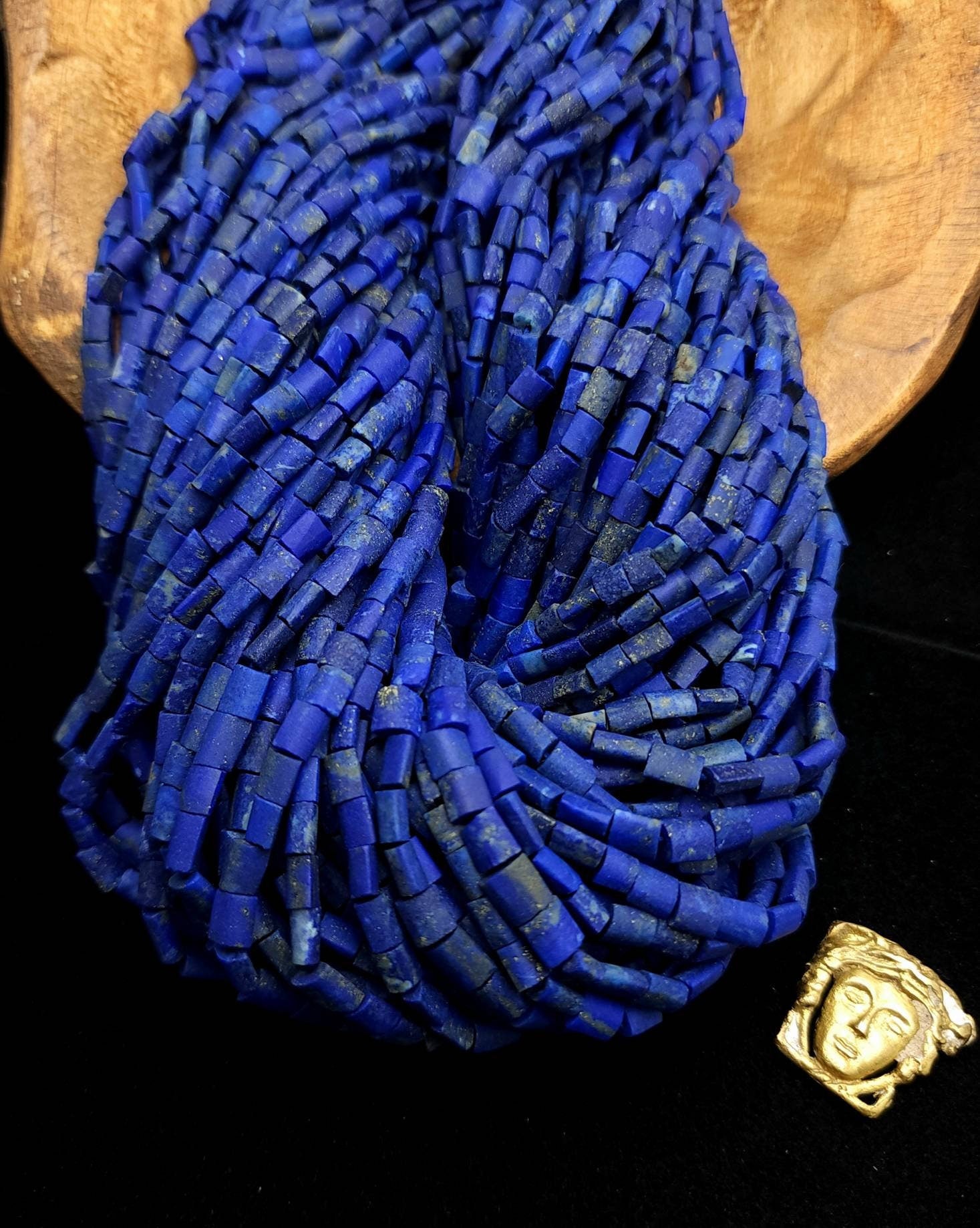 Beautifull Genuine Lapislázuli From Afghanistan Full Strand 15" 5mmx5-6mm 67-72 Beads /Jewelry Supplies.