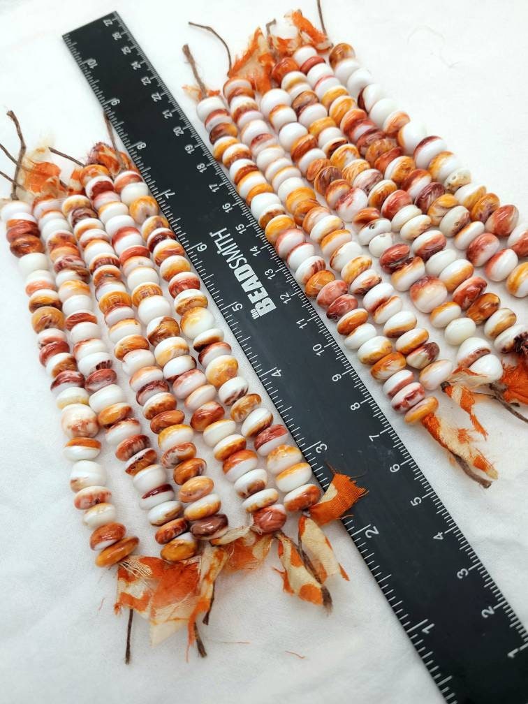Spiny Oyster Shell Beads Irregular Size / 8-9mm / 10-12mm/Irregular Round / Orange Red White Purple / 5 inches.