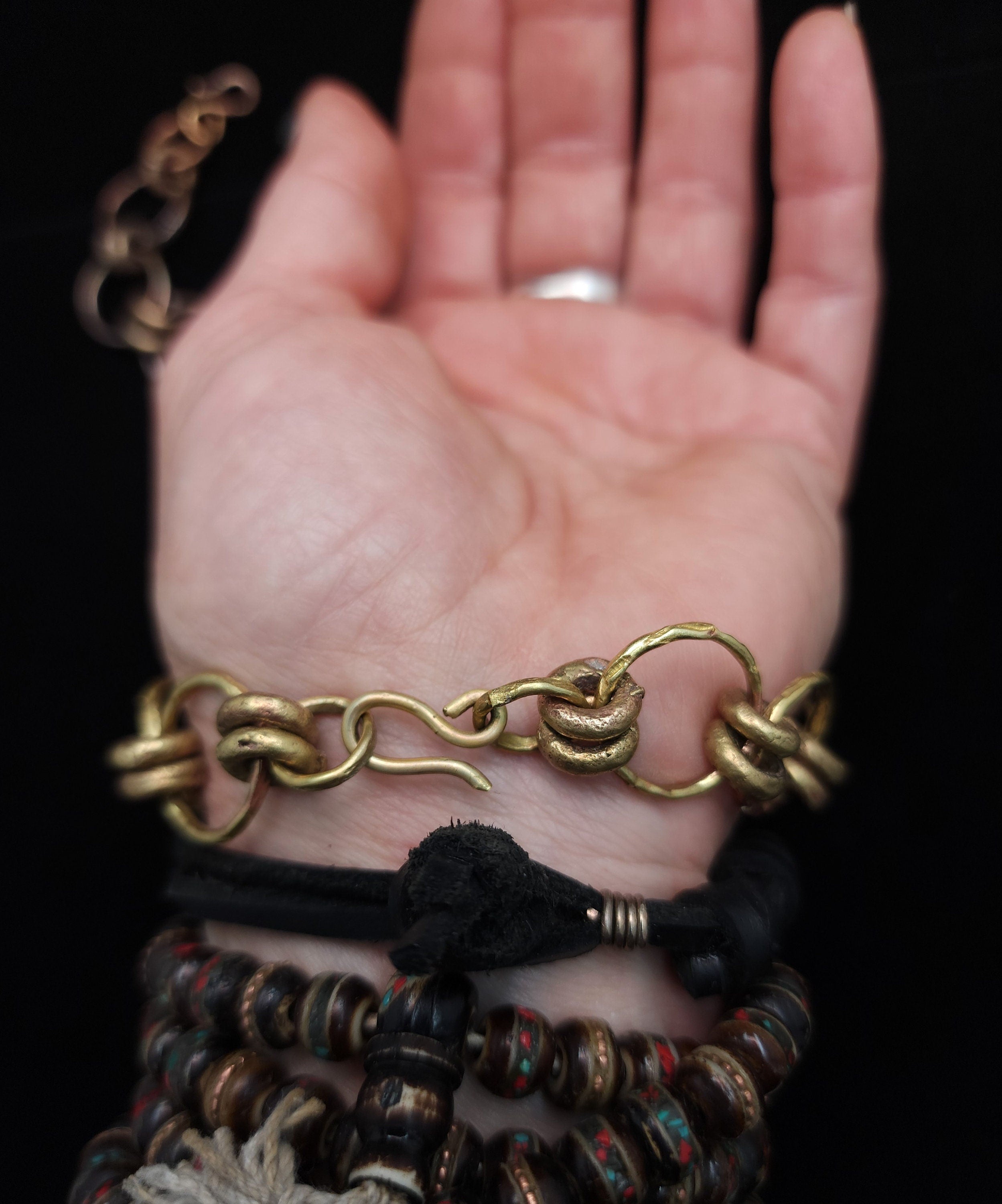 Beautiful Gold Brass Medusa Bracelet / Handmade / Historical / Unusual / Artistic Jewelry / For Her / For Him.