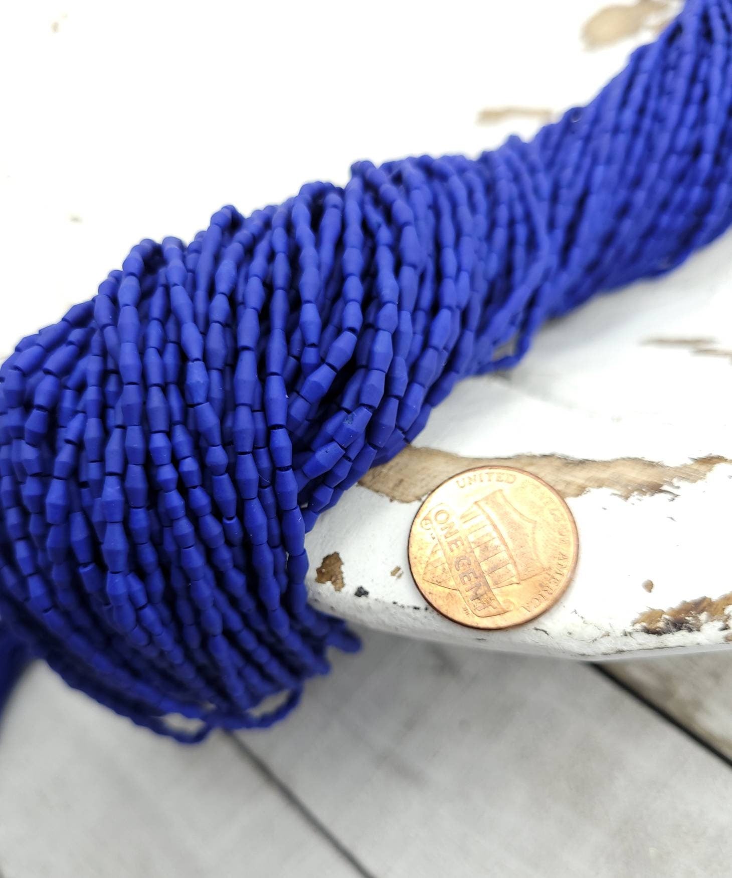 Blue Bicone Howlite Beads From Afghanistan 4-5mm x 2mm Strand 13" / Jewelry Making Supplies.