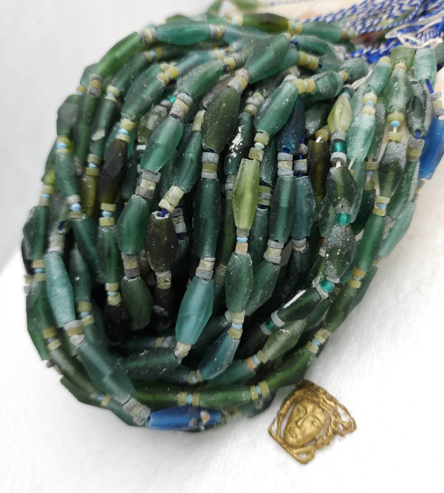 100% Genuine Ancient Roman Glass / Roman Glass Diamond-Shaped Beads Long 12mm -20mm + / Afghan Beads / Jewelry Making Supplies.