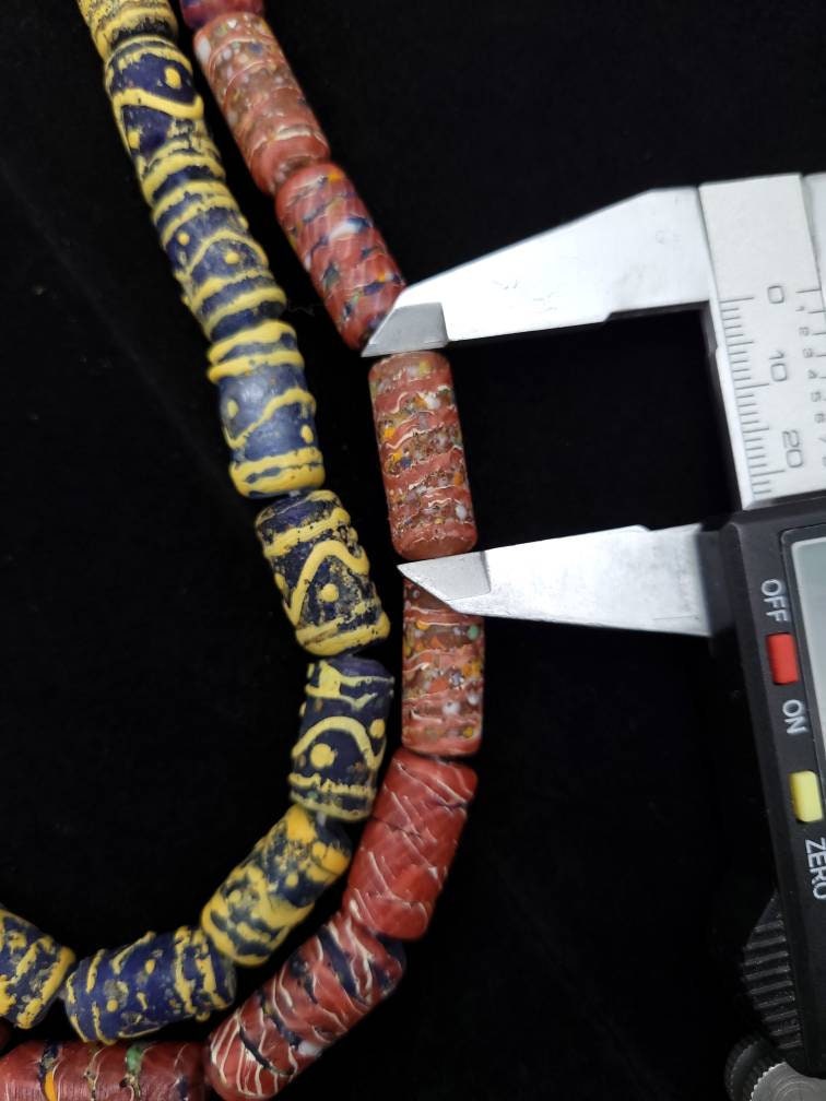 Tube Glass Beads Vintage, Rustic Beads From Thailand Lot of 4 Beads, Indonesian Lampwork Beads, Jewelry Supplies, Craft.