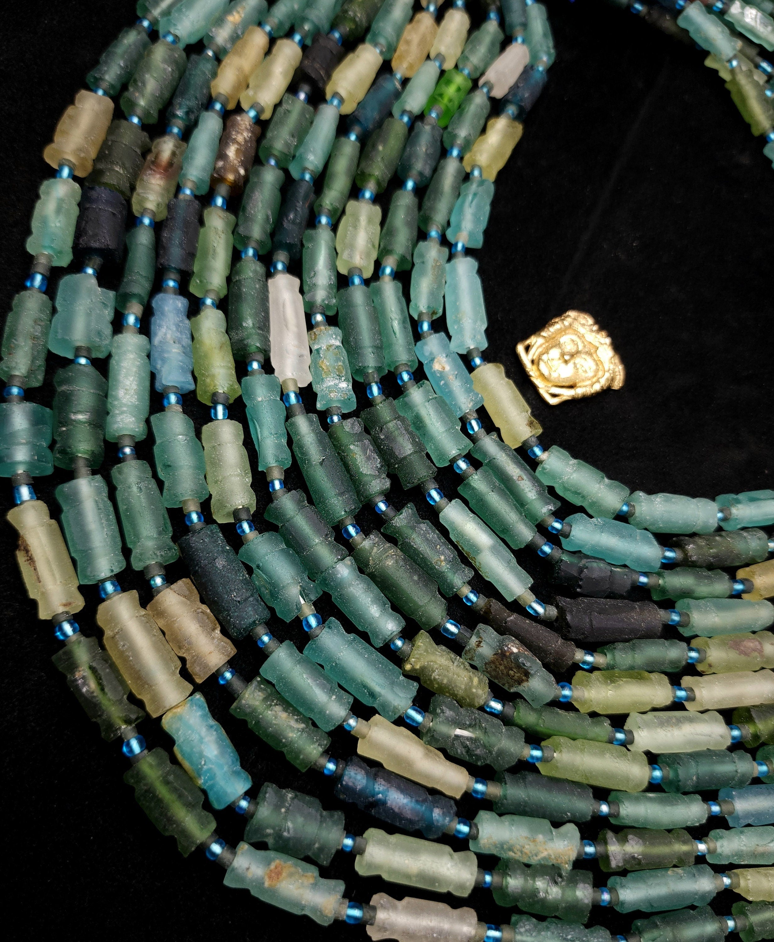 Ancient Roman Glass / Old Roman Glass / Genuine Roman Glass Beads / Found Roman Glass Beads / 14-15" Strand / Jewelry Supplies.