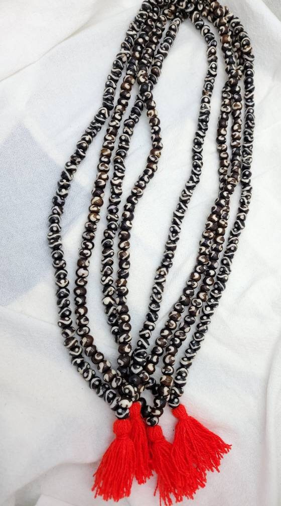 Prayer beads / buddhist prayer necklace / 108 bone beads rosary / mala bone beads / jewelry supplies