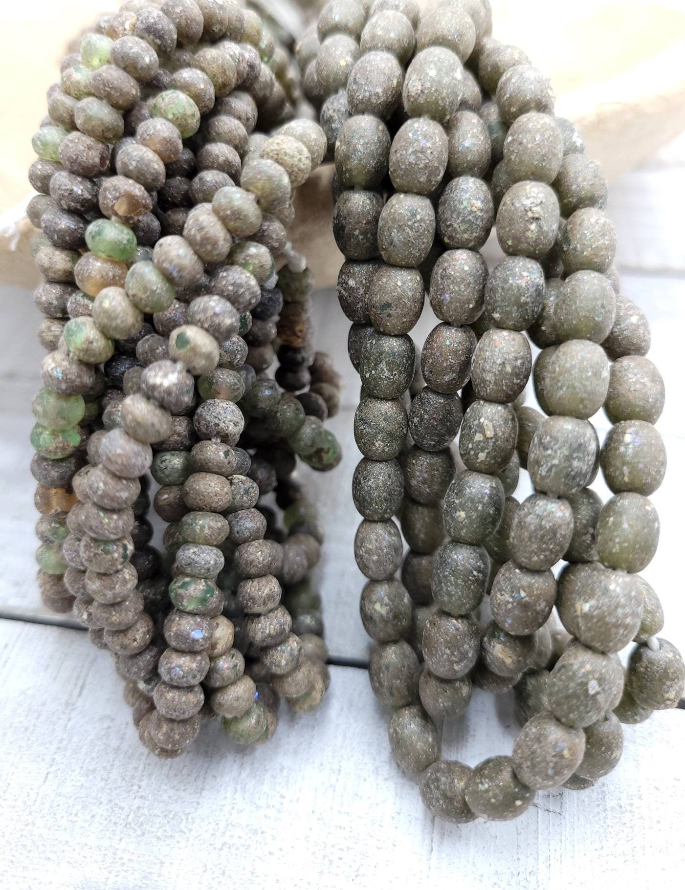 Wow So Beautiful Ancient Roman Glass Strand 6 "Inch Long Choice 6x4mm or 8x6mm / Jewelry Supplies.