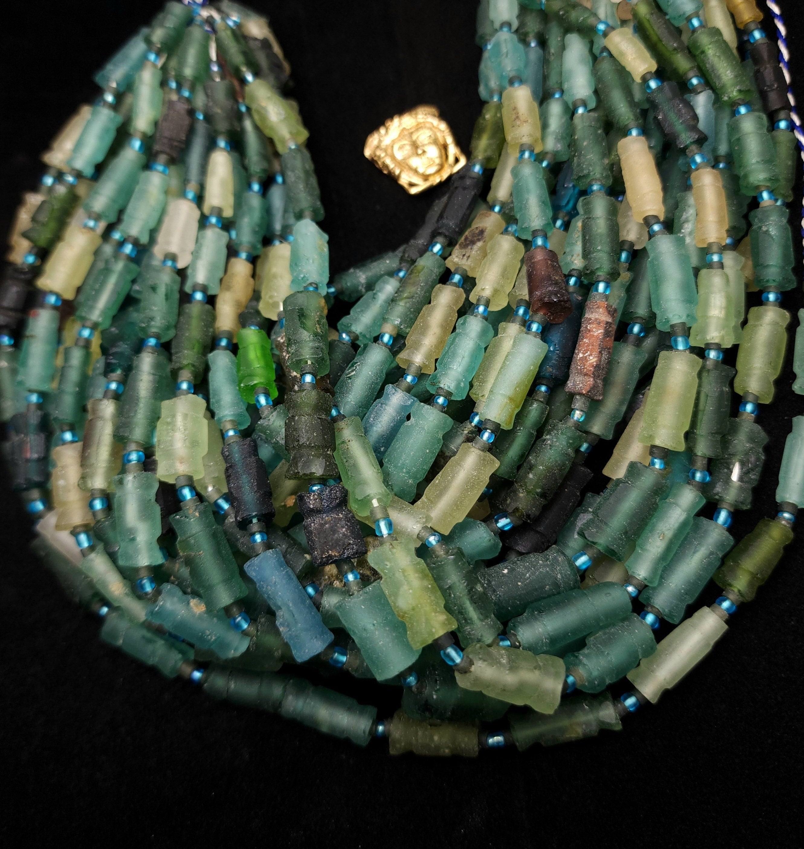 Ancient Roman Glass / Old Roman Glass / Genuine Roman Glass Beads / Found Roman Glass Beads / 14-15" Strand / Jewelry Supplies.