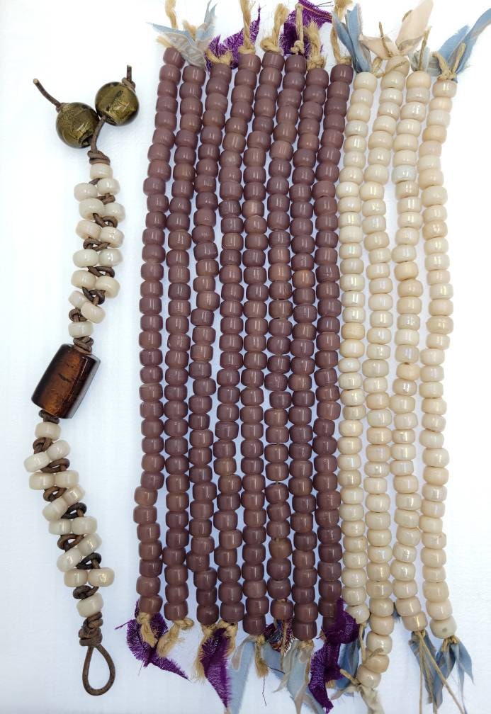 Beautiful High Quality 6x9mm Pony Beads Choose Champagne Beige-Pale Pink-Purple Opal 8" Strand, Jewelry Supplies, Tribal, Navajo, Etnico.
