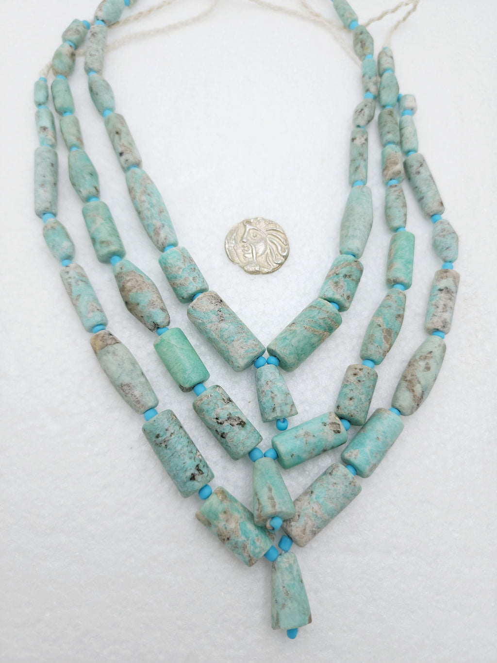 Vintage Amazonite Afghani Beads, Beads Excavated From Afghanistan, Genuine Amazonite Rough Cut, Jewelry Making Beads, Strand 16-17" 7-39mm