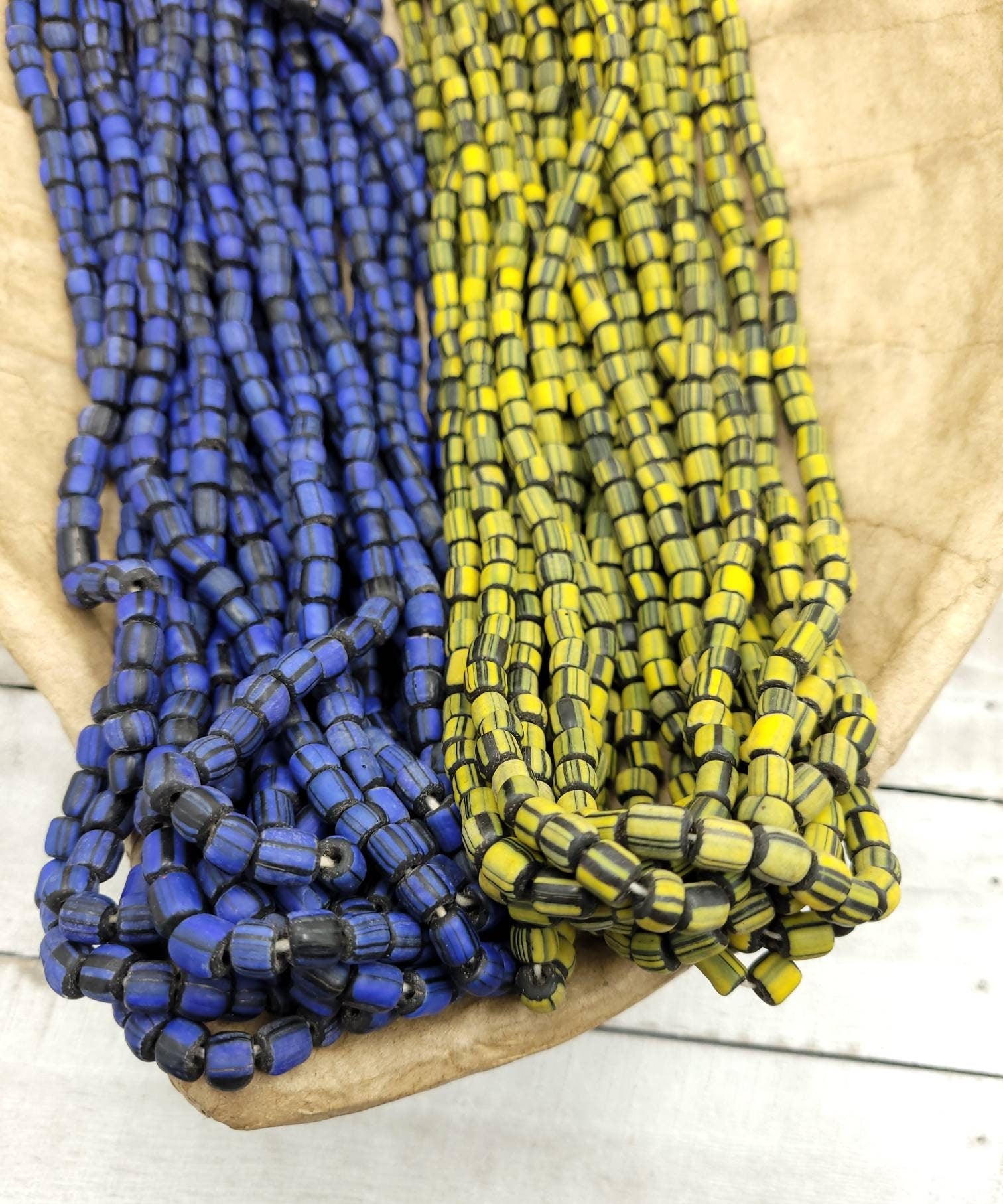 Glass Beads Handmade From Thailand 5-8mm x 5-6mm/Option to Choose Half Strand 10-11" or 22"/Jewelry Supplies/Indonesian Java Beads/Lampwork.