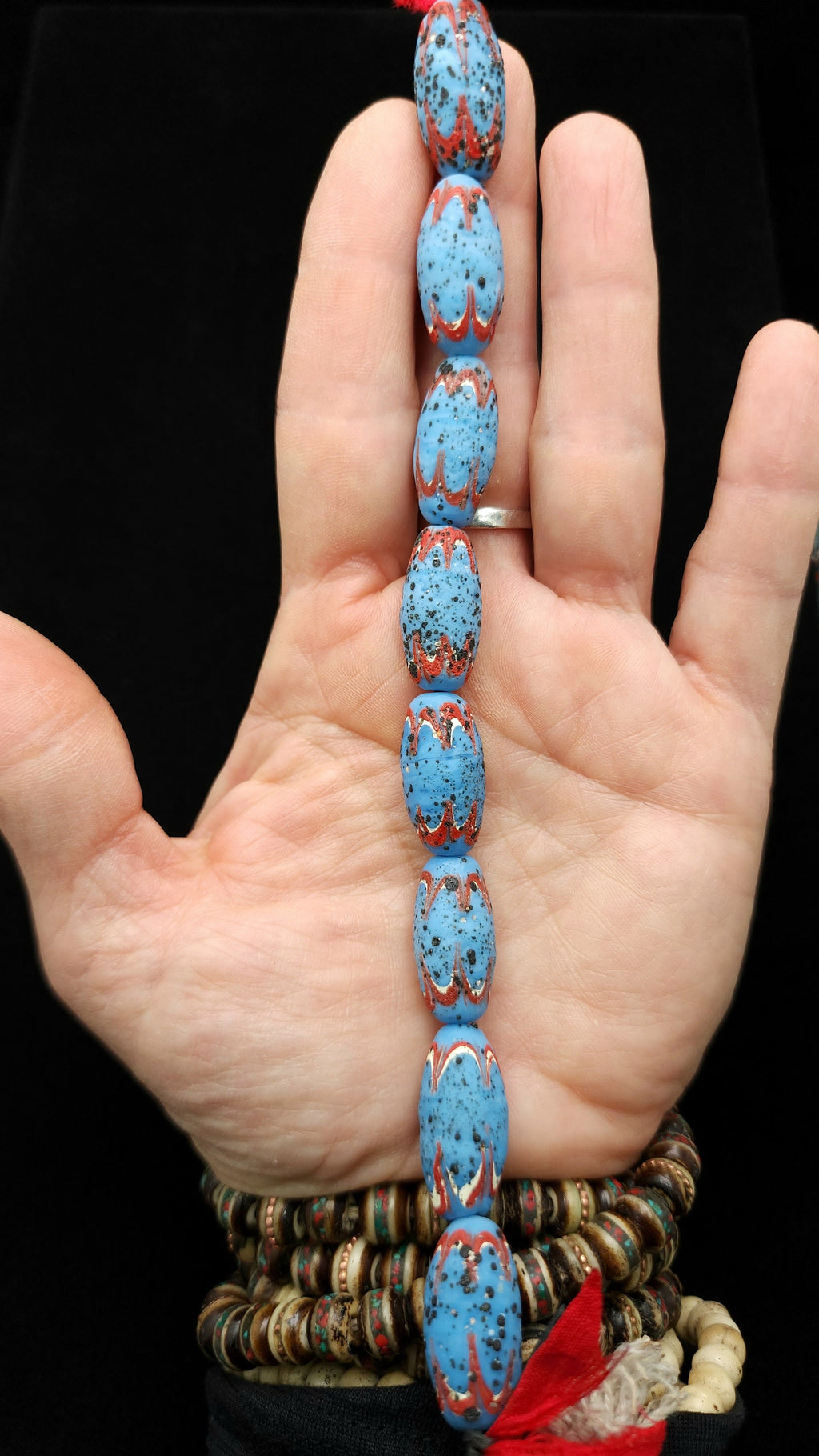 Rustic Chevron Style Beads, Handcrafted From Thailand, 8 Beads  22-23x11mm, Unusual Beads, Lampwork Beads, Jewelry Making Supplies,  Craft.