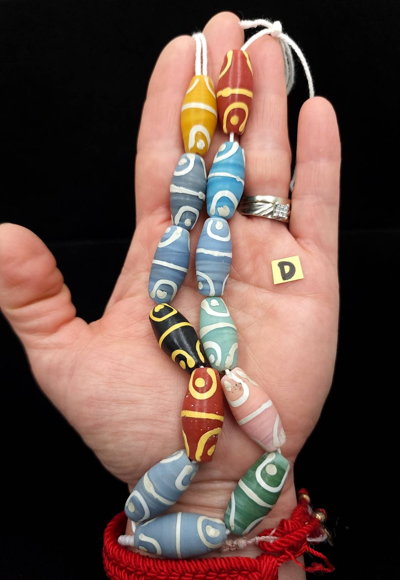 Tubular Glass Beads Hand Made From Thailand / Insonesia Beads / Lampwork beads / 18 "Strand / Jewelry Making Supplies.