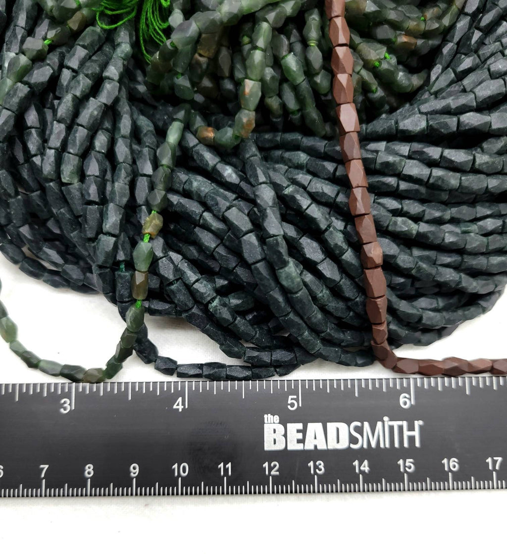 Jade Afghani 4-5mm / Genuine Faceted Natural Stone Heishi Beads From Afghanistan Full Strand15 "Inch / Jewelry Supplies.