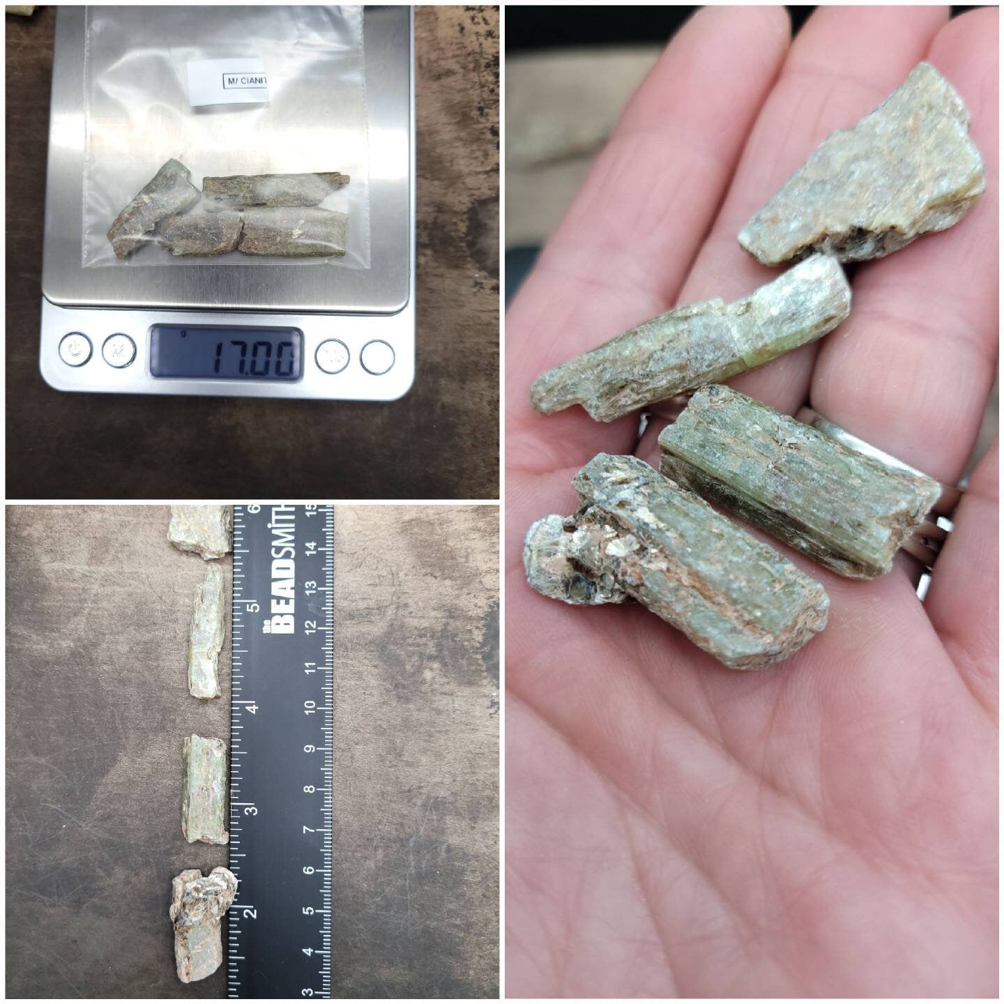 Green Raw Kyanite From Tanzania / Healing Stone / Stone for Wire Wrapping .