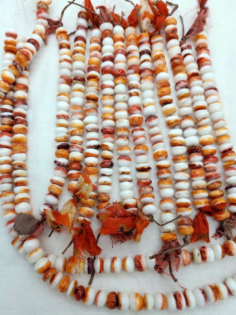 Spiny Oyster Shell Beads Irregular Size / 8-9mm / 10-12mm/Irregular Round / Orange Red White Purple / 5 inches.