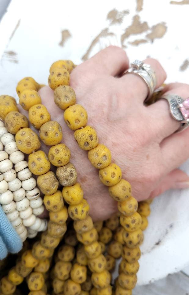 What A Beautiful Beads Designed By My Inspiration With Rustic Accent 15 Beads 10-11 × 10-11mm / Lampwork Beads / Indonesian / Thailand.