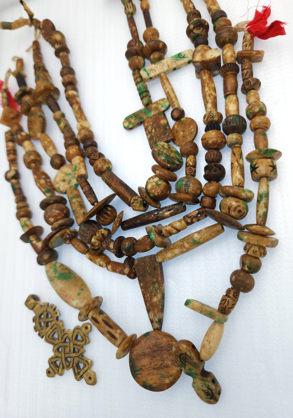 Rustic Splattered Bone Beads / Strand 14" Variety Of Bone Beads / Tribal / Ethnic / Boho / Fun Beads / Jewelry Making Supplies.