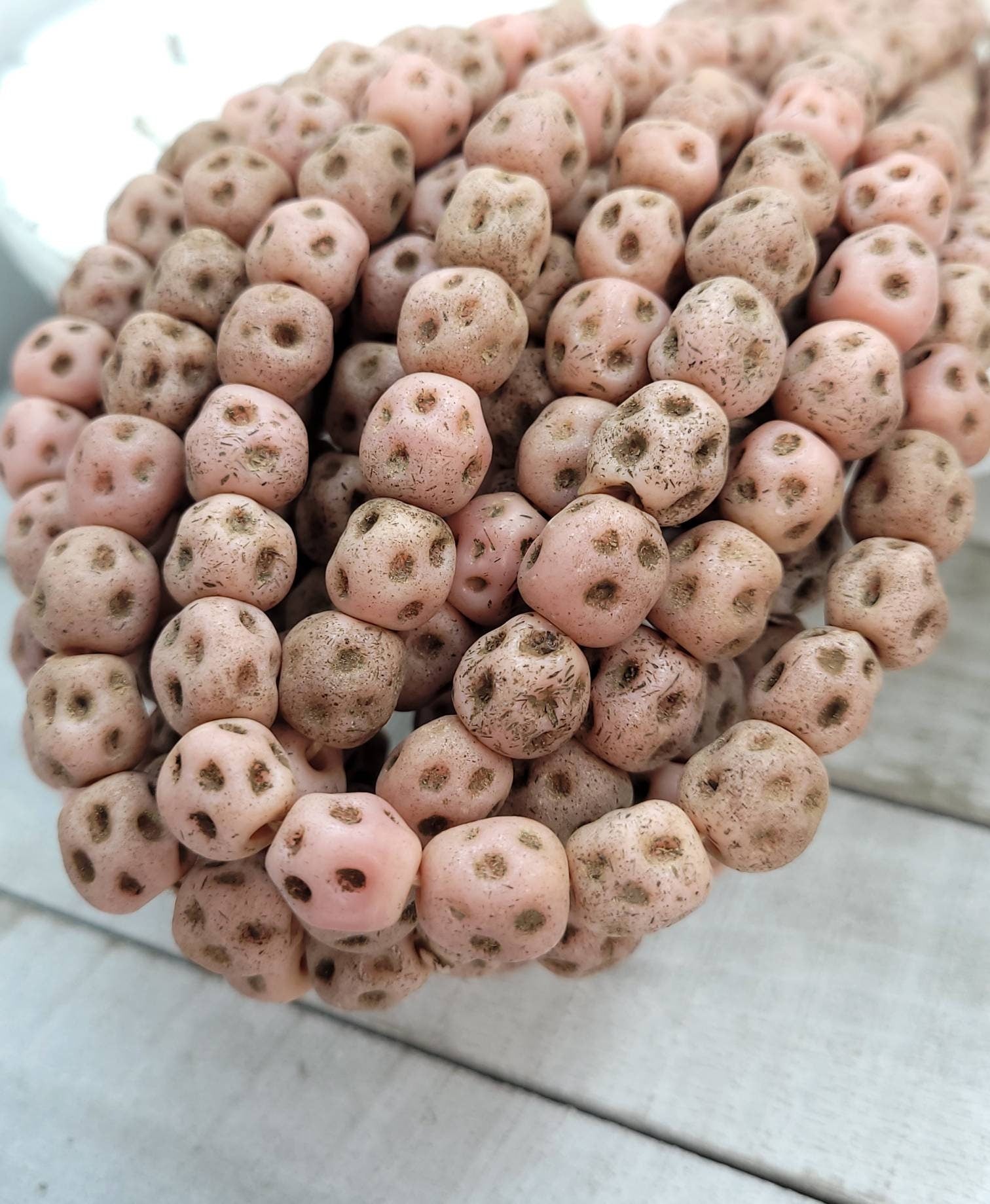 What A Beautiful Beads Designed By My Inspiration With Rustic Accent 15 Beads 10mm / Lampwork Beads / Indonesian / Thailand/Jewelry Supplies