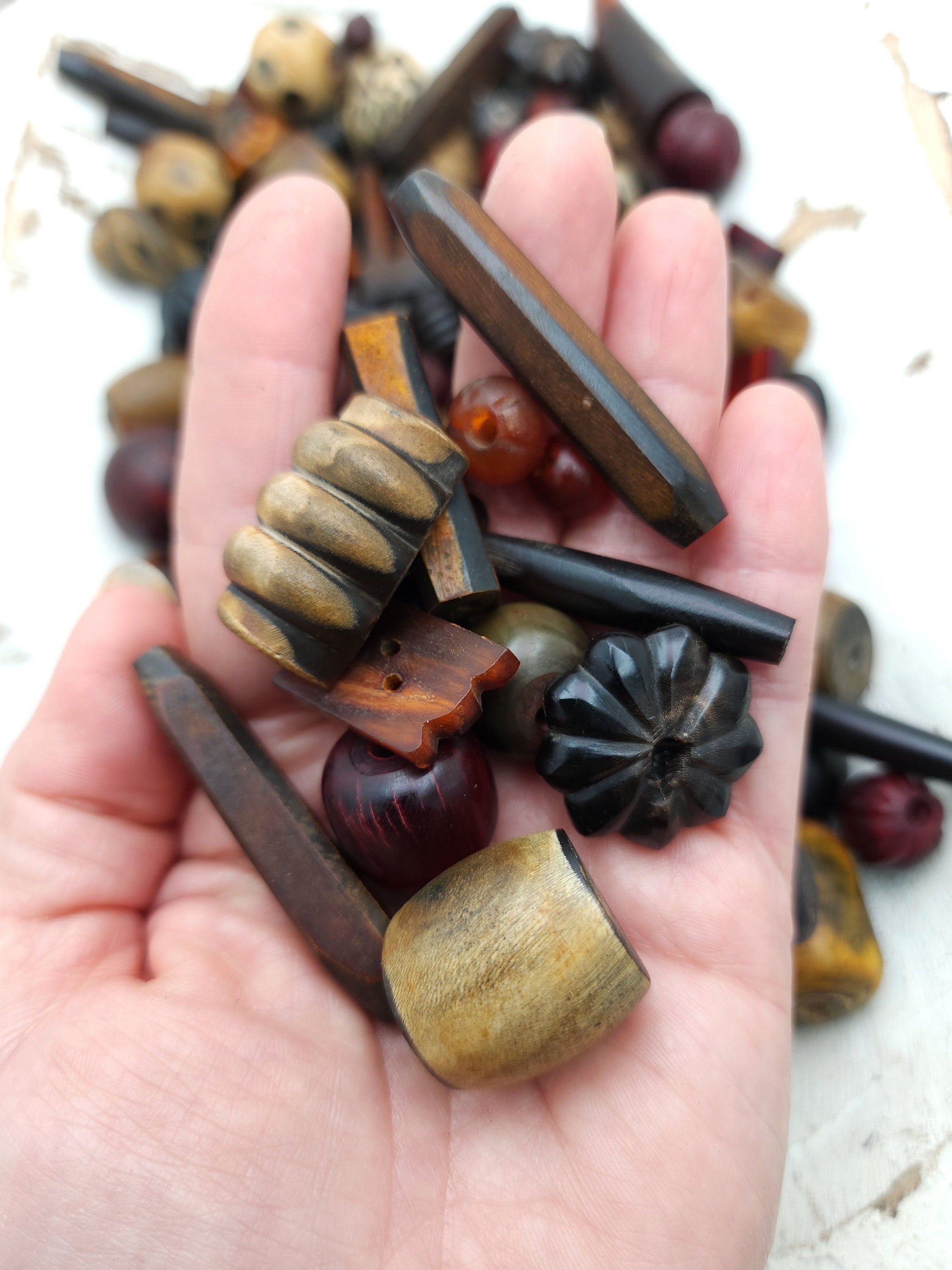 Natural Buffalo Horn Bone Beads, 50 Grams or 100 Or 200 Grams, High Quality Natural Vintage Bone Beads, Hand Carved Beads, Jewelry Supplies.
