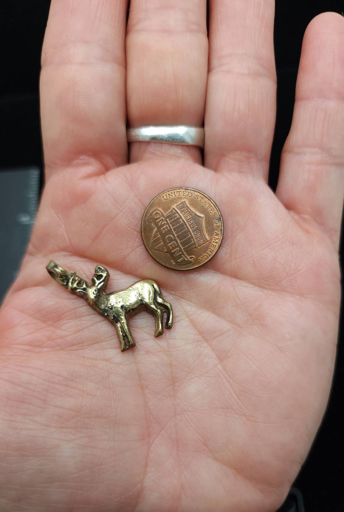 Afghani Artisan Hands Brass Pendants 25mm Long x 16mm Wide / Vintage / Tribal / Ethnic  / Jewelry Making Supplies.