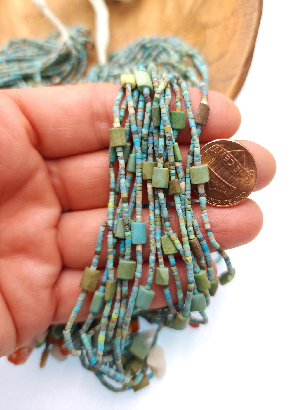Genuine Afghan Turquoise 14" Strand 1.5-6mm, Natural Antique Beads, Semi-Precious Stone for Jewelry, Heishi Beads, Ethnic Craft Supplies