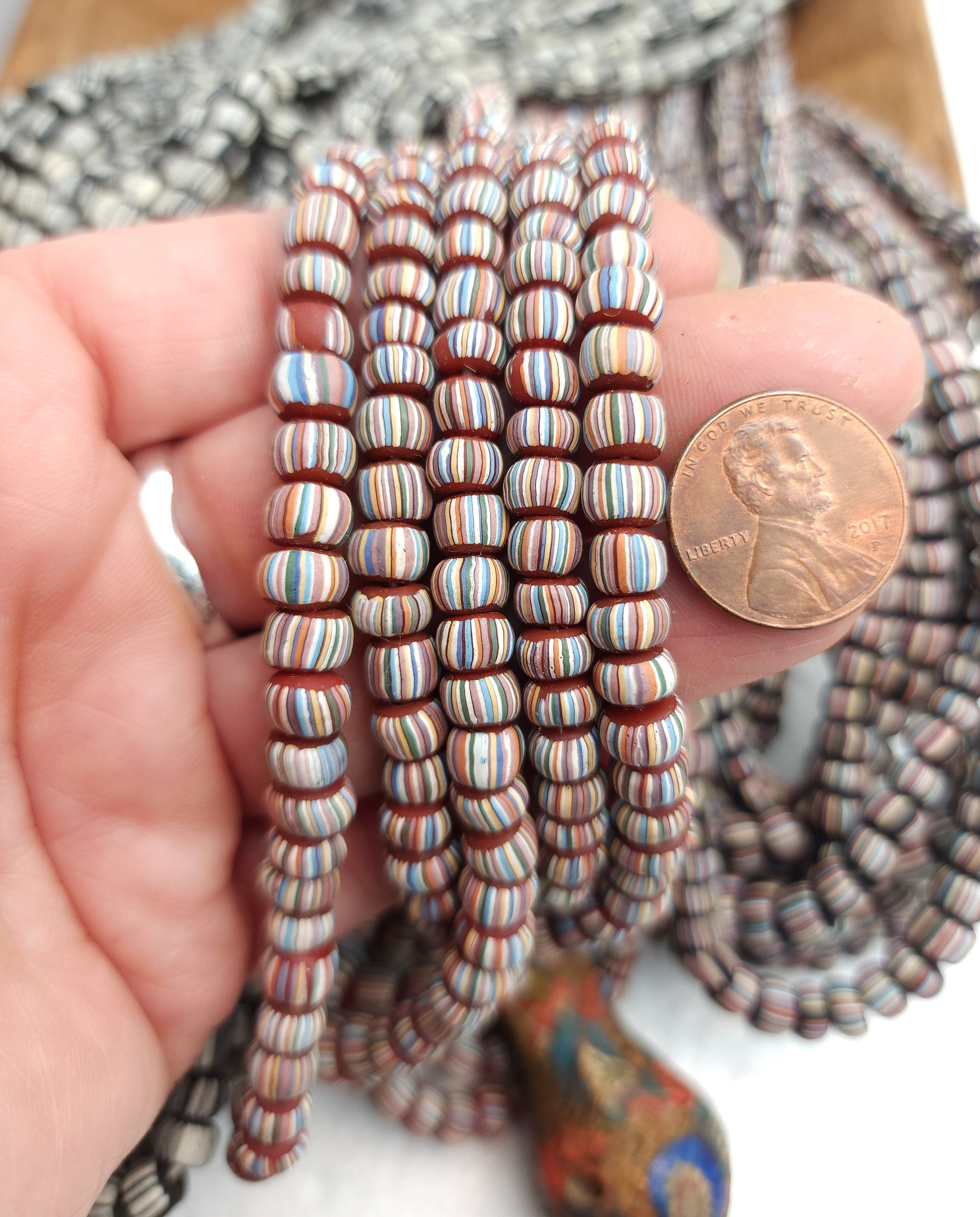 Full Strand 23" Venetian Style Currant Glass Beads 5-6mm Option To Choose / Jewelry Supplies / Java Lampwork beads / Indonesia