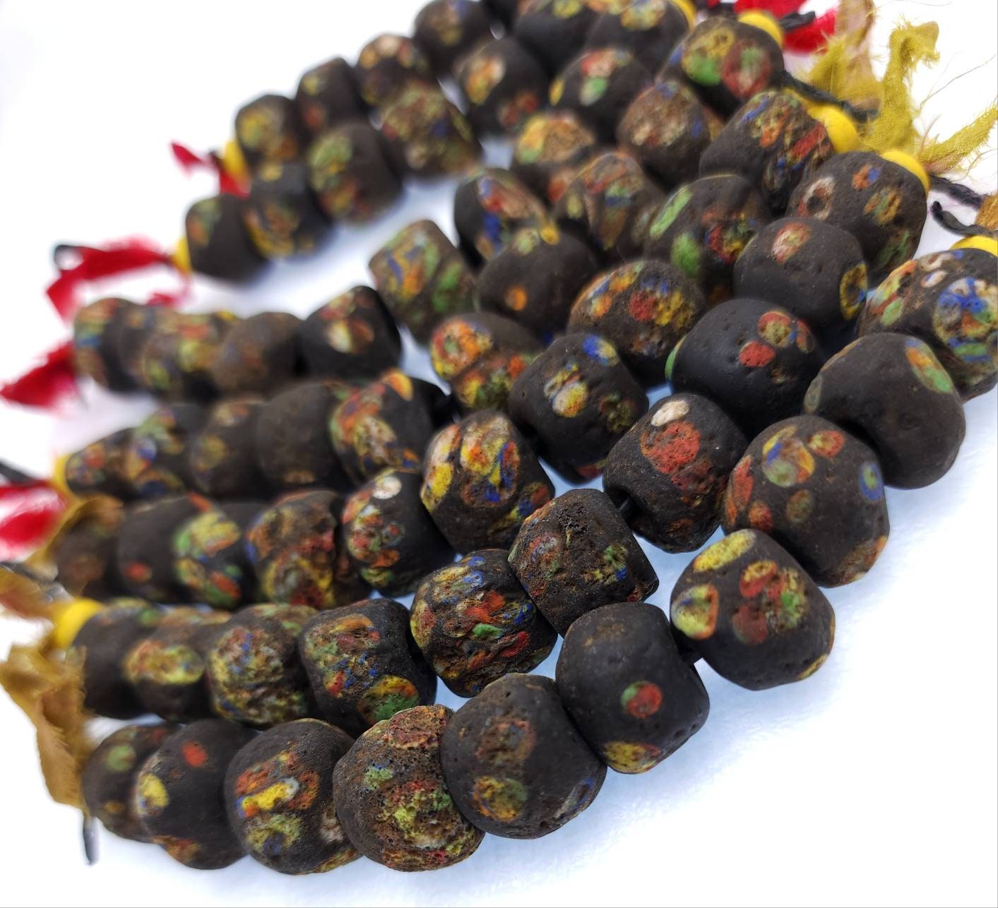 Graduated Strand of Very Old Beads Like Hebron 12-14mm Option to Choose 10 or 5 Beads / Ancient Tribal Beads / Vintage / Jewelry  Supplies.