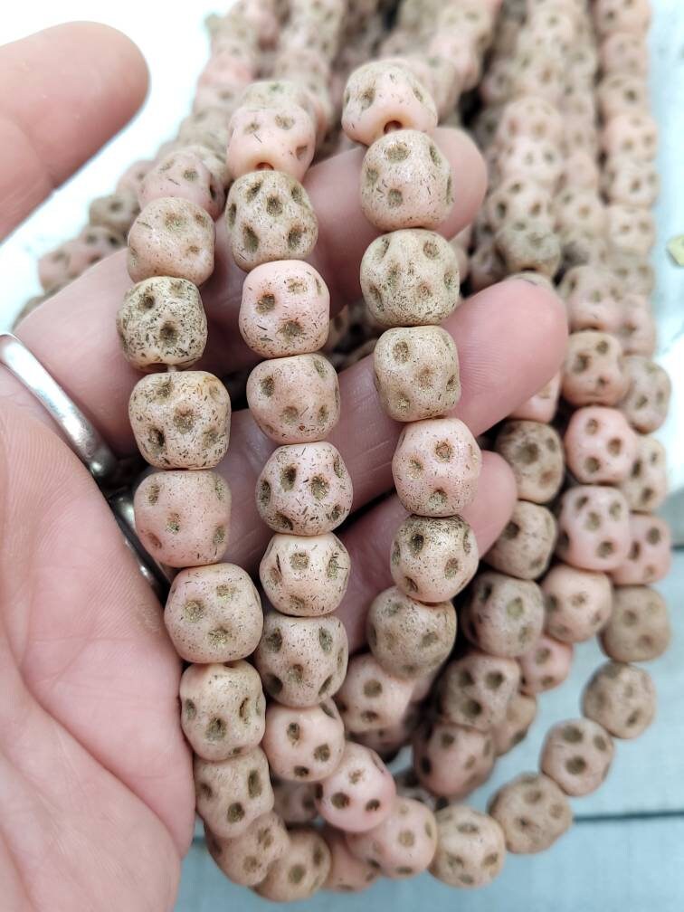 What A Beautiful Beads Designed By My Inspiration With Rustic Accent 15 Beads 10mm / Lampwork Beads / Indonesian / Thailand/Jewelry Supplies