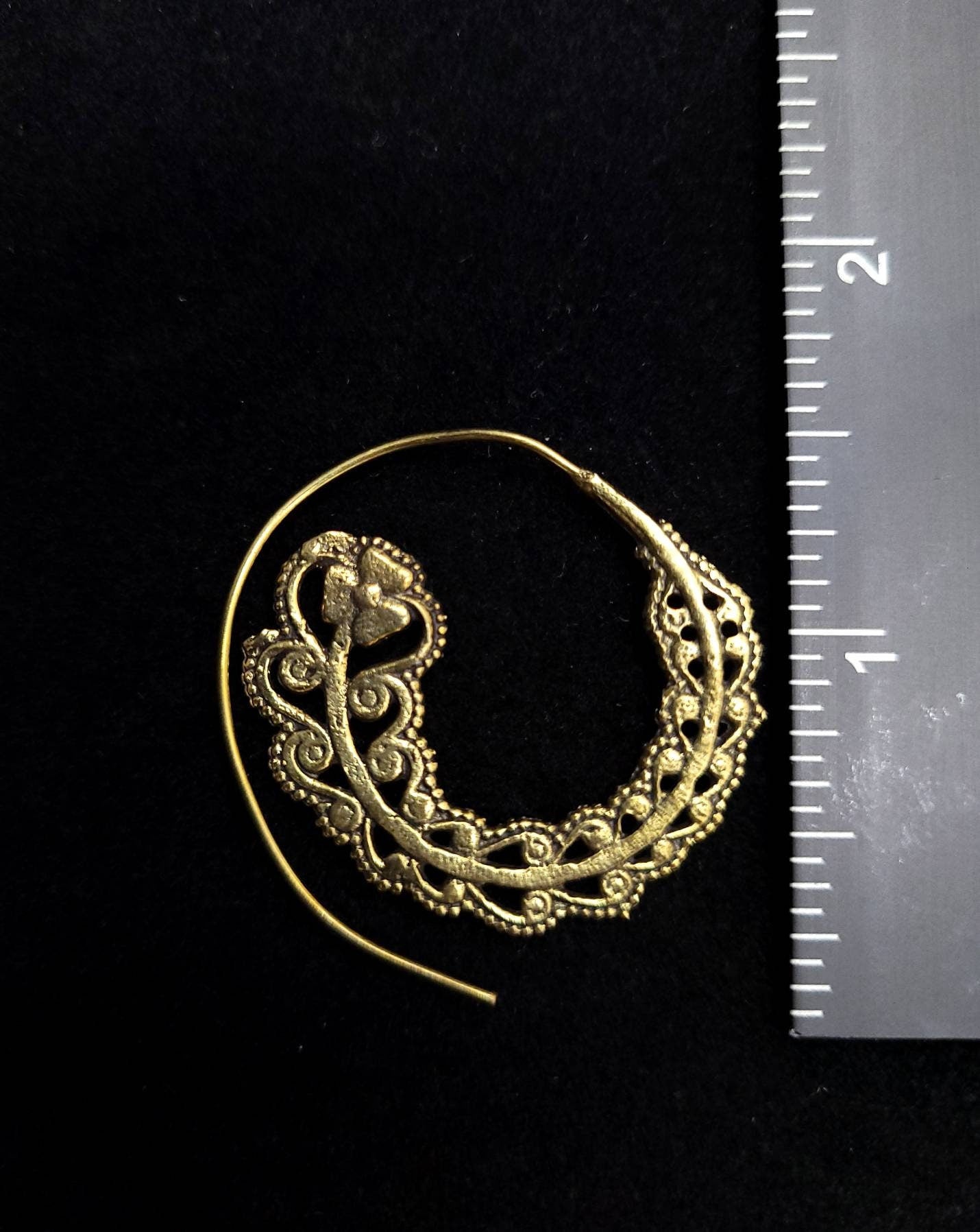 Beautiful Unusual Earrings Made Of Hypoallergenic Solid Brass / Indian Jewelry /  Handmade Jewelry/ Spiral Earrings.