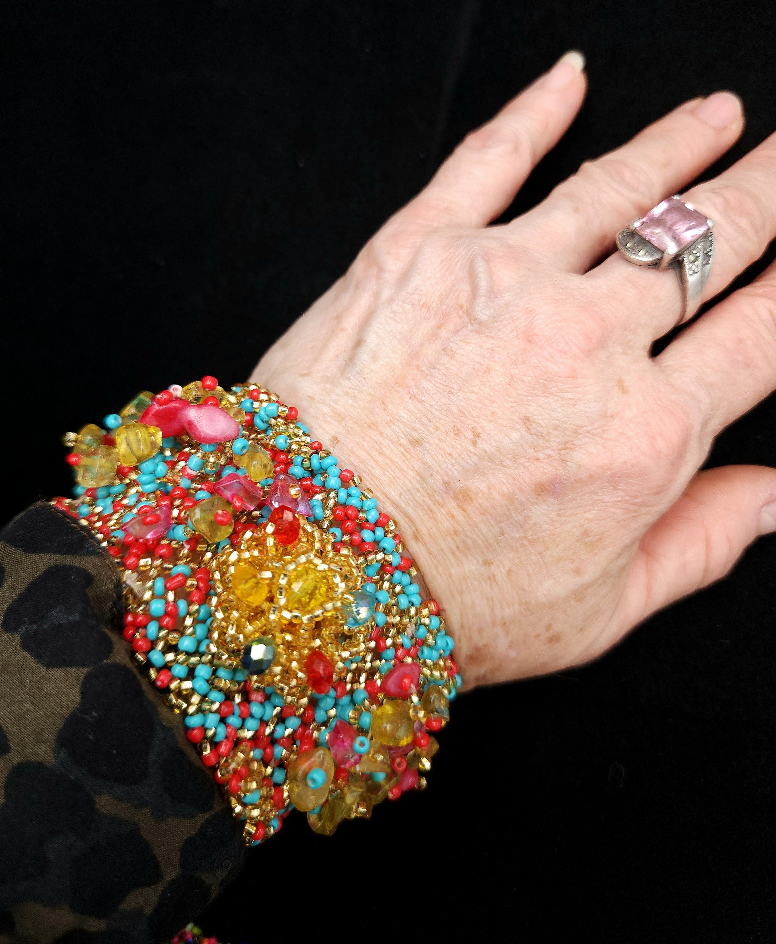 Handmade Bracelet with seeds and natural stone beads / Colorful Handmade Bracelet / Mexican Bracelet